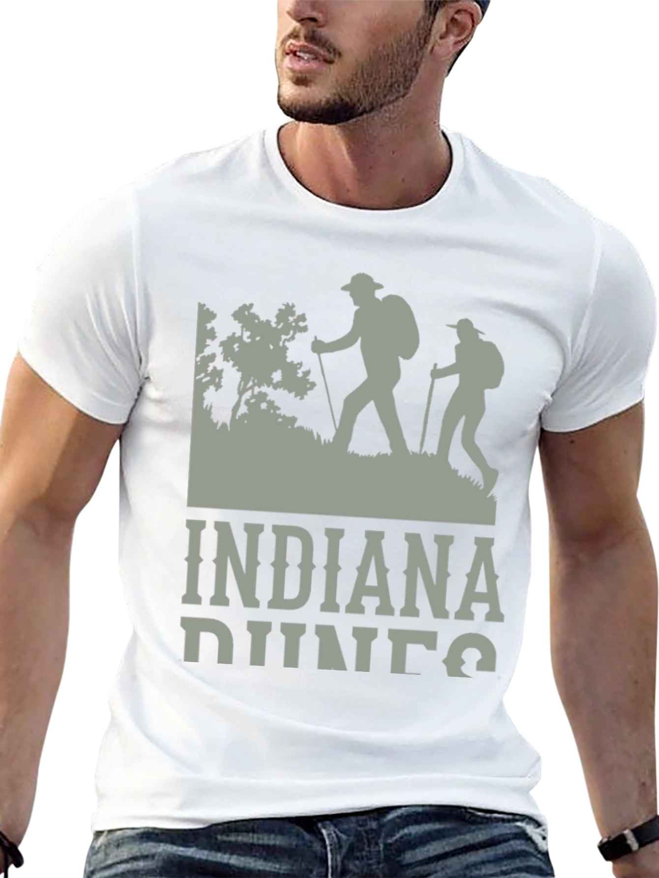 Black Indiana Dunes Hiking T-Shirt, Outdoor Adventure Tee view 13
