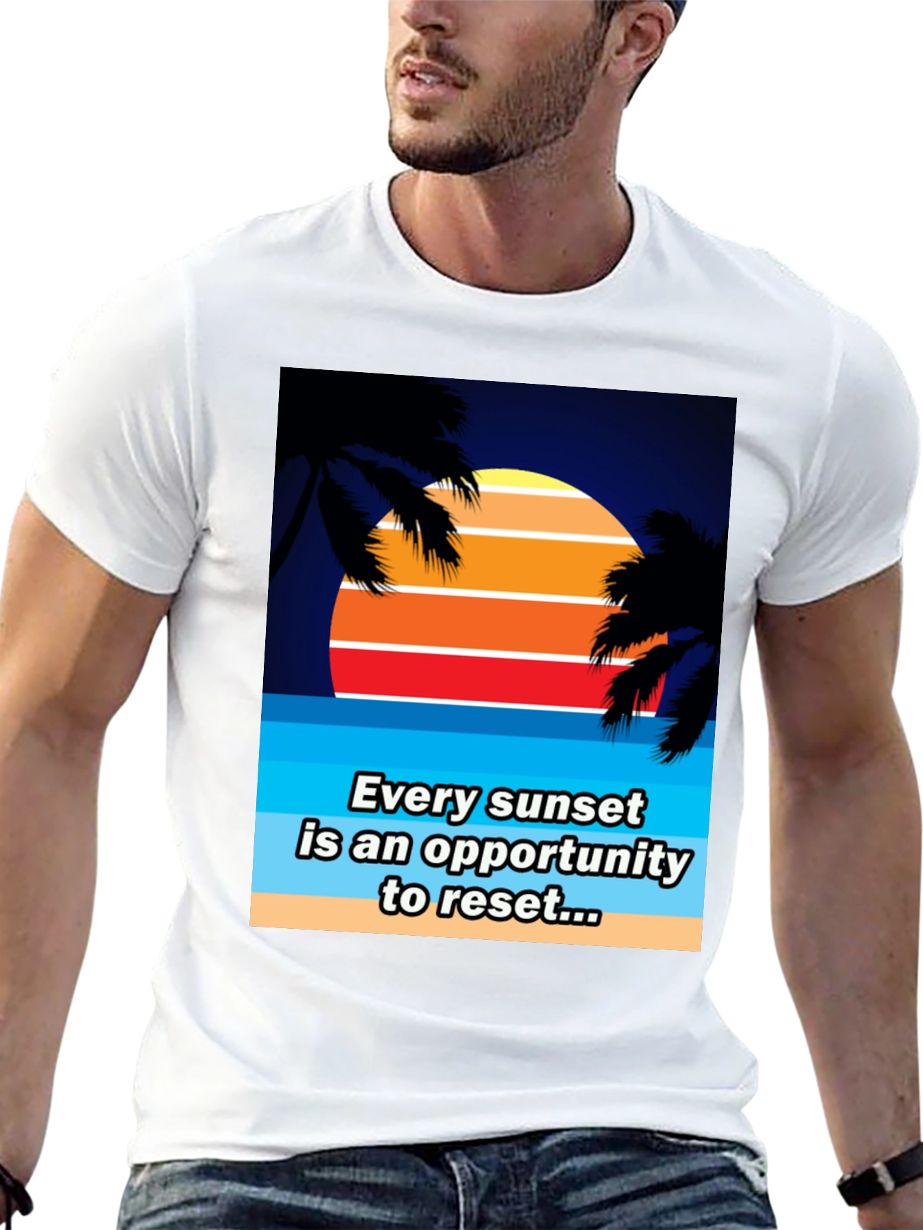 Black Sunset Reset Graphic Tee - Beach Vibes view 13