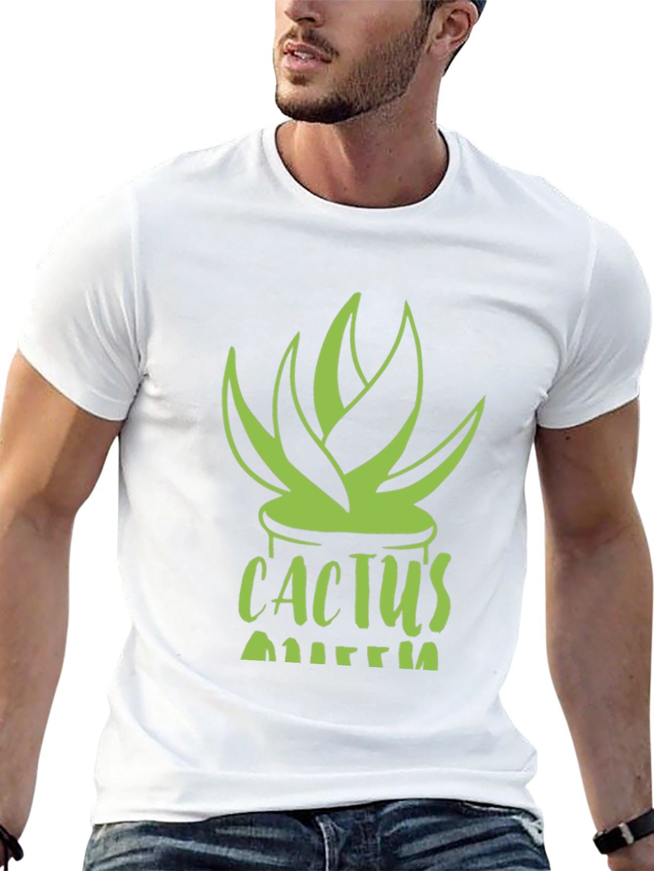 Black Cactus Queen Black T-Shirt - Stylish Plant Lover Tee view 13