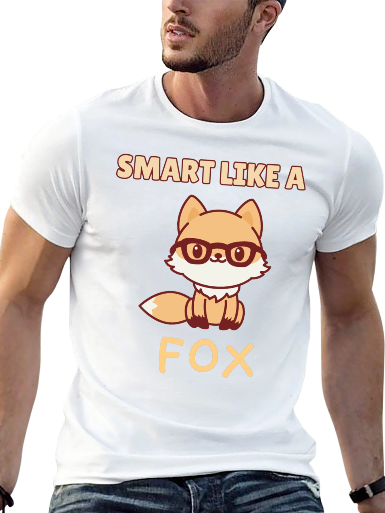 Black Smart Like A Fox T-Shirt, Geeky Animal Tee view 13