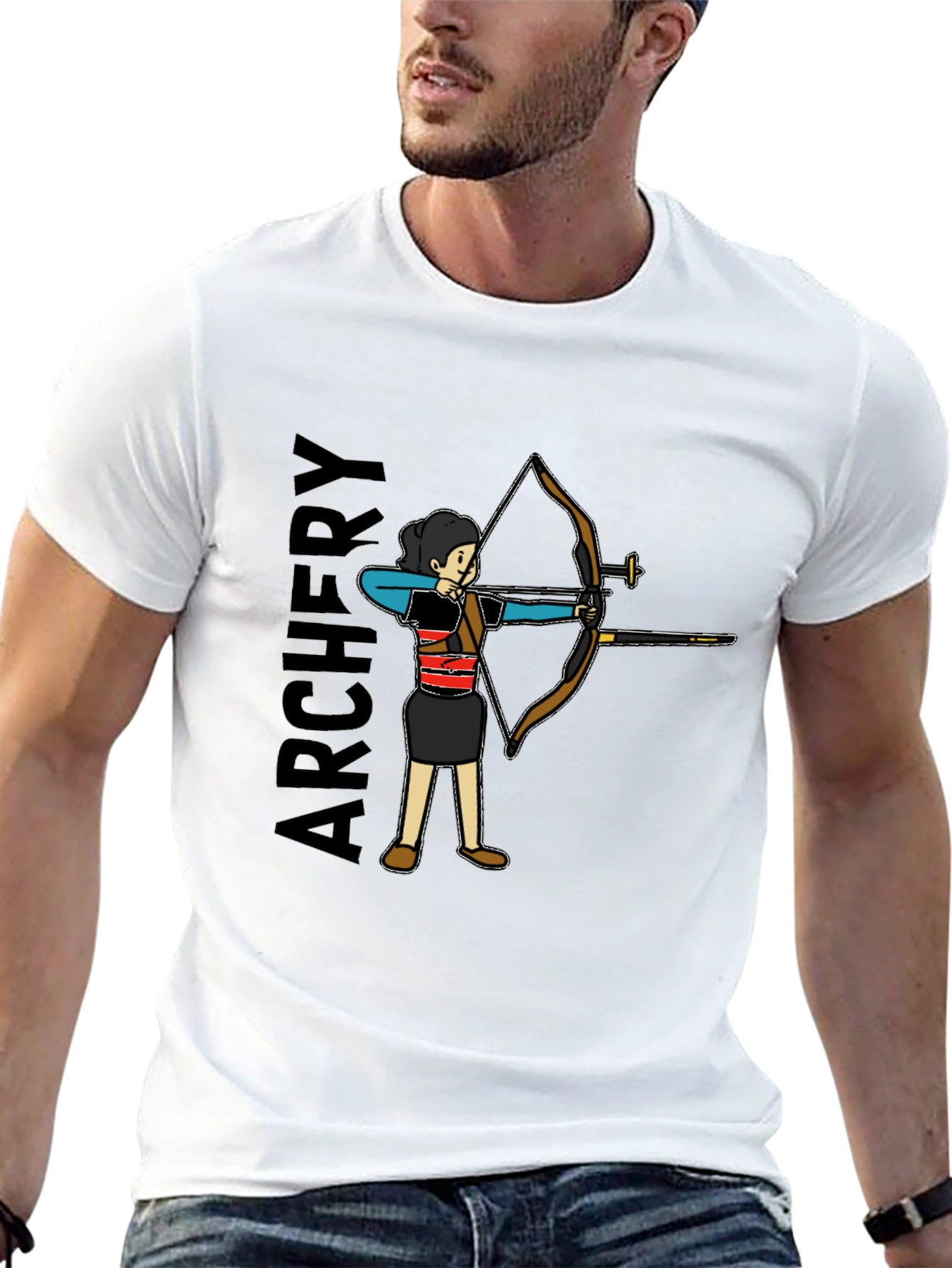 Black Archery T-Shirt - Black Cotton Tee for Archer view 13