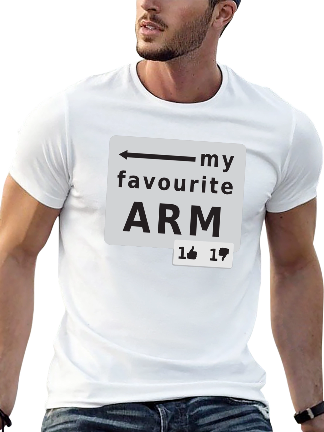 Black My Favourite Arm T-Shirt - Funny Sarcastic Tee view 13