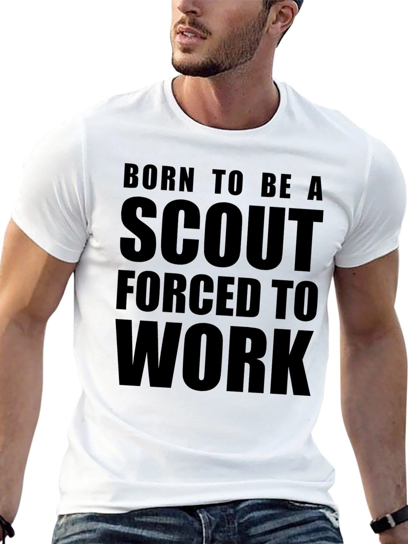 Black Born to Be a Scout T-Shirt view 13