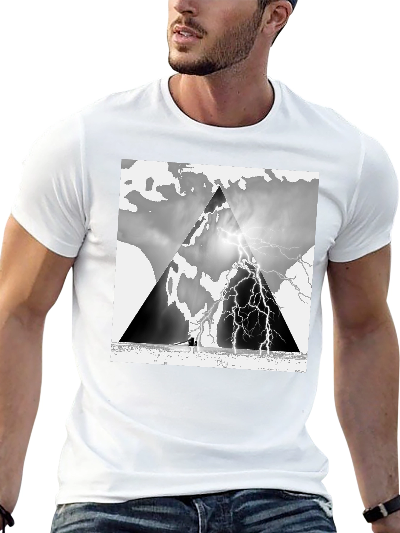 Black Stormy Mountain T-Shirt view 13