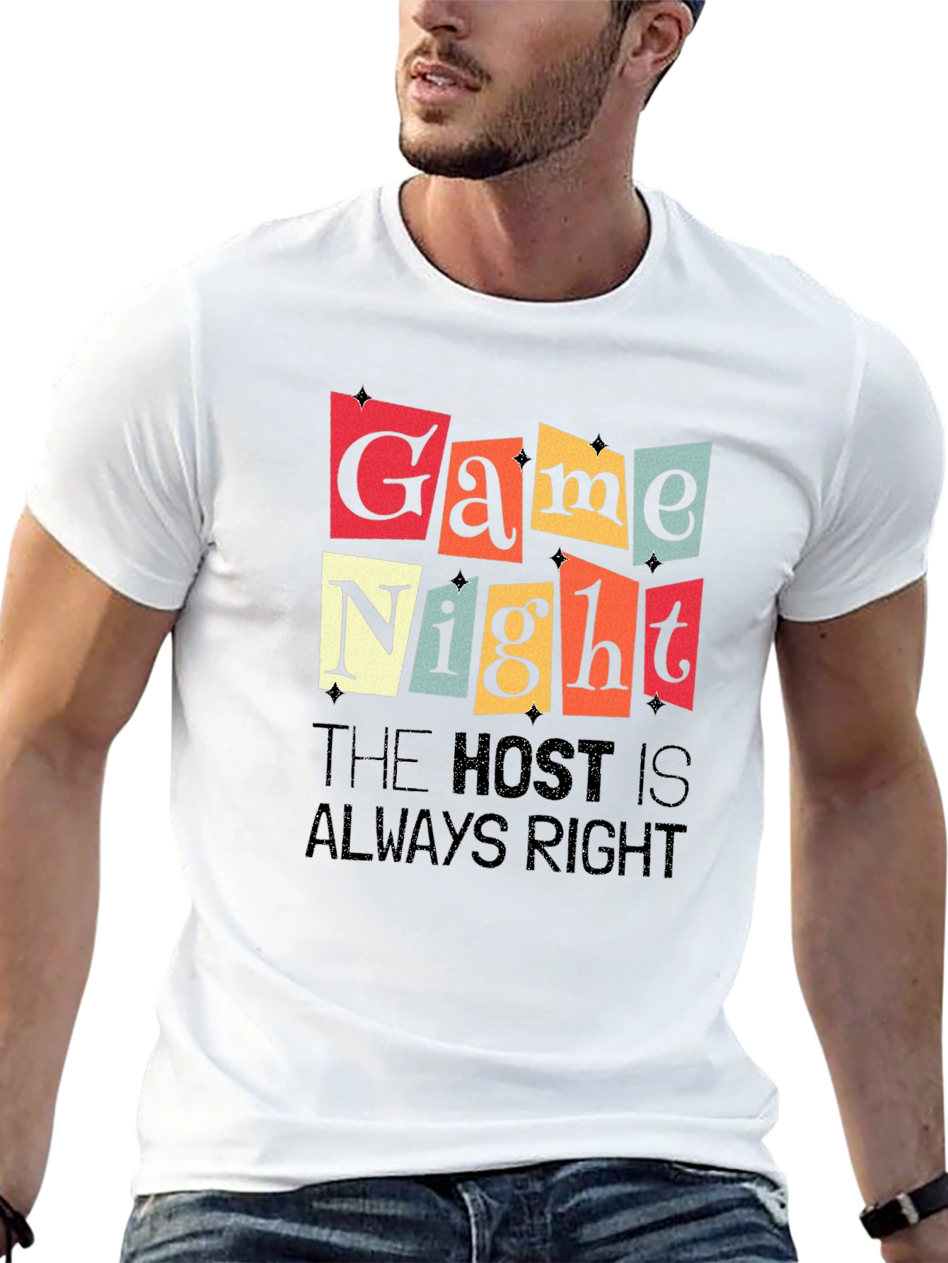 Black Game Night T-Shirt - The Host is Always Right view 13