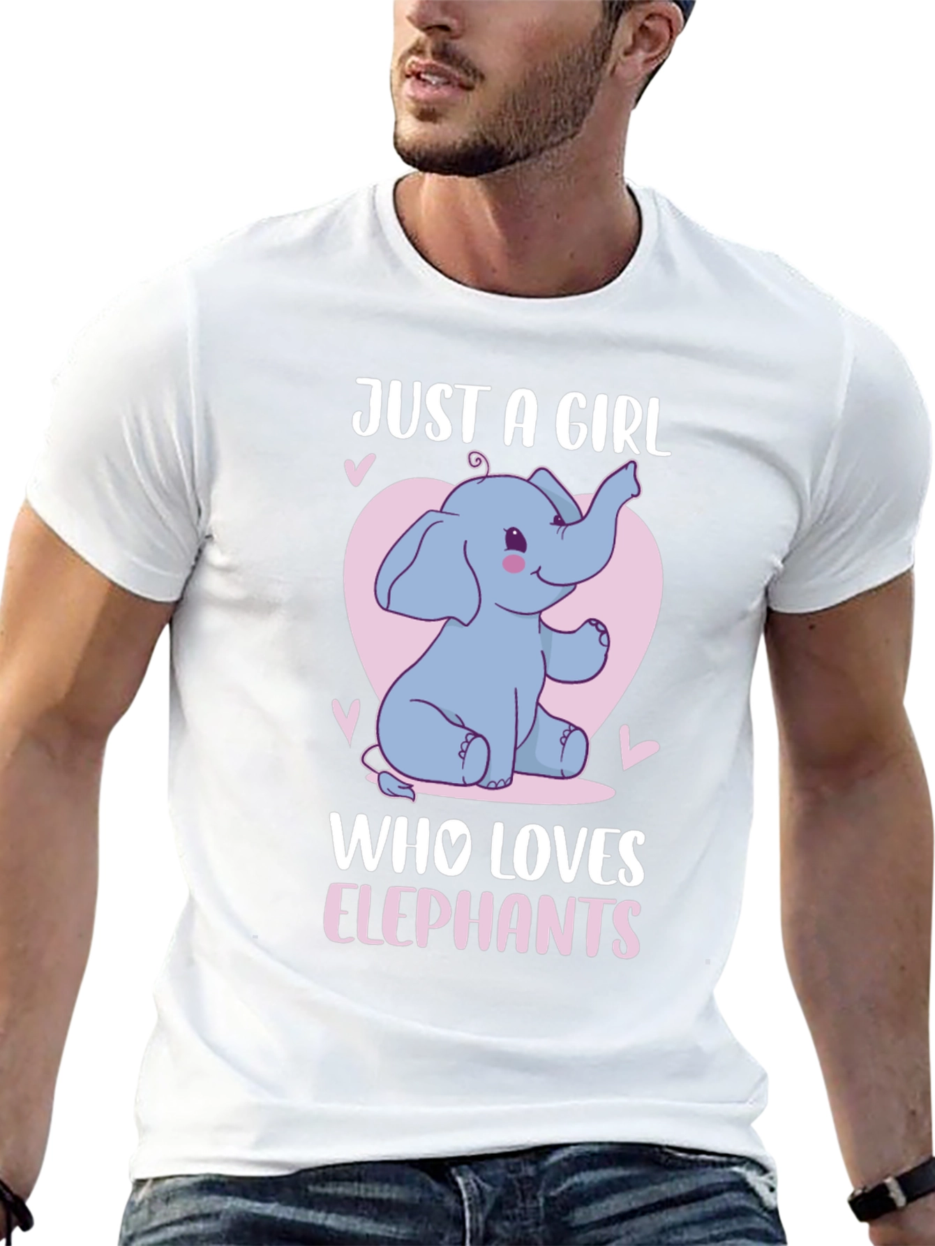 Black Just A Girl Who Loves Elephants T-Shirt view 13
