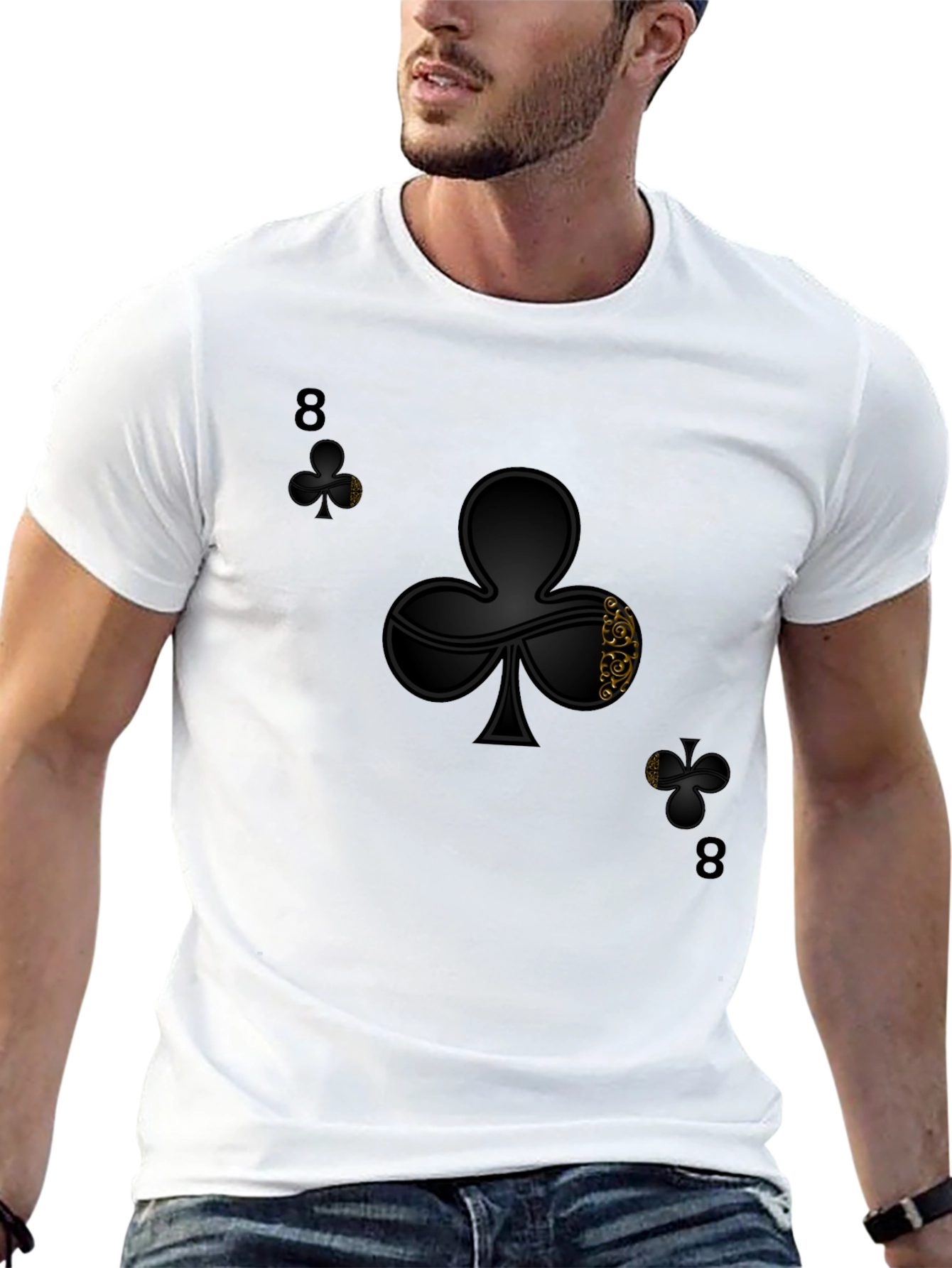 8 of Clubs Graphic Tee - Stylish Black T-Shirt - 13