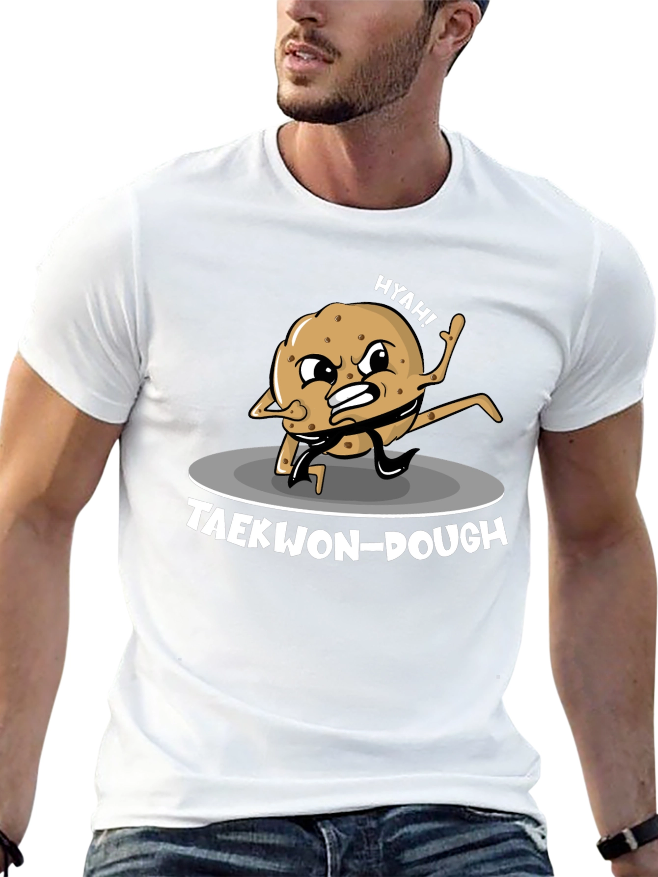 Black Taekwon-Dough Funny Graphic T-Shirt view 13