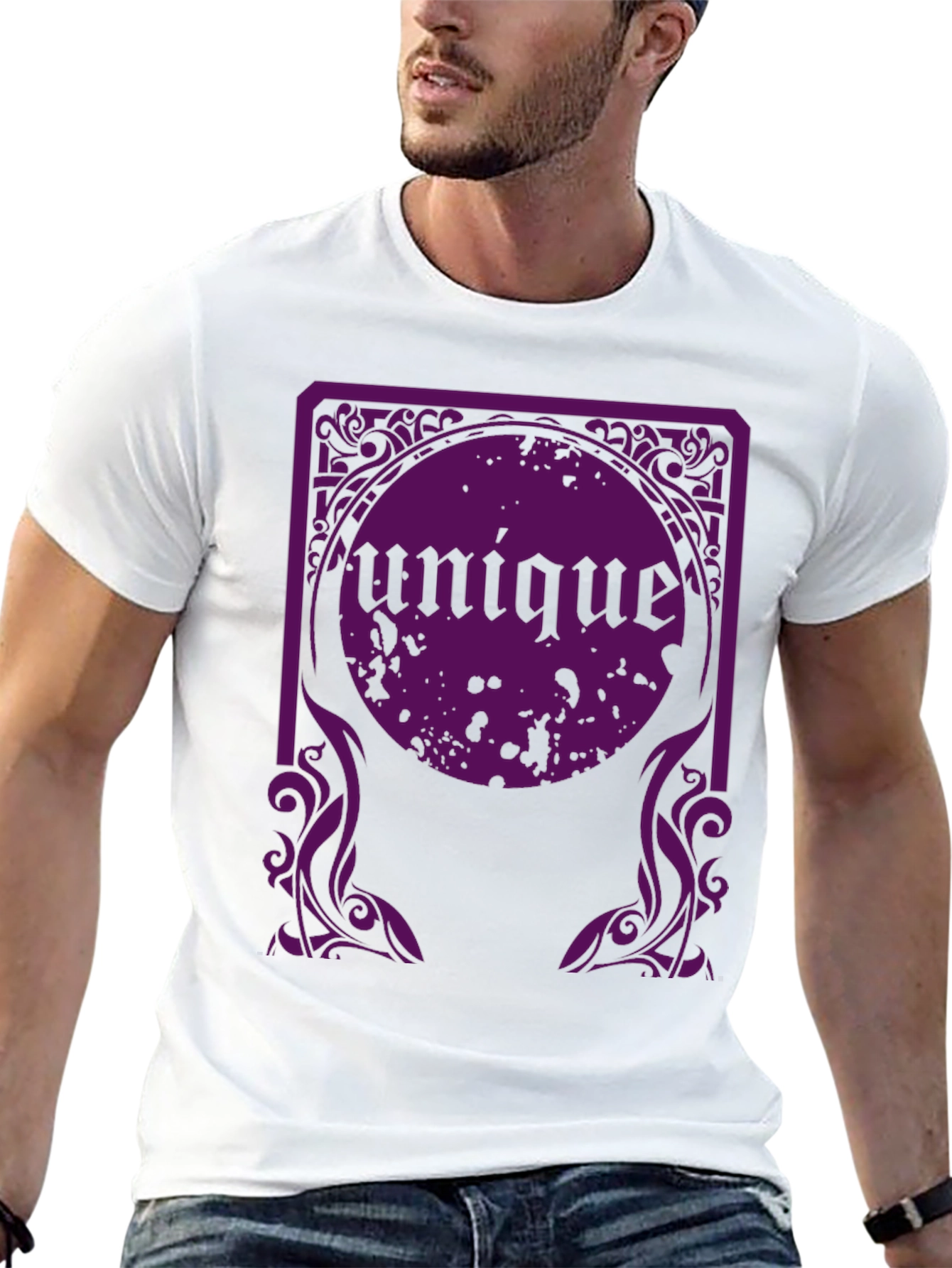 Black Unique Graphic Tee - Black Cotton T-Shirt view 13