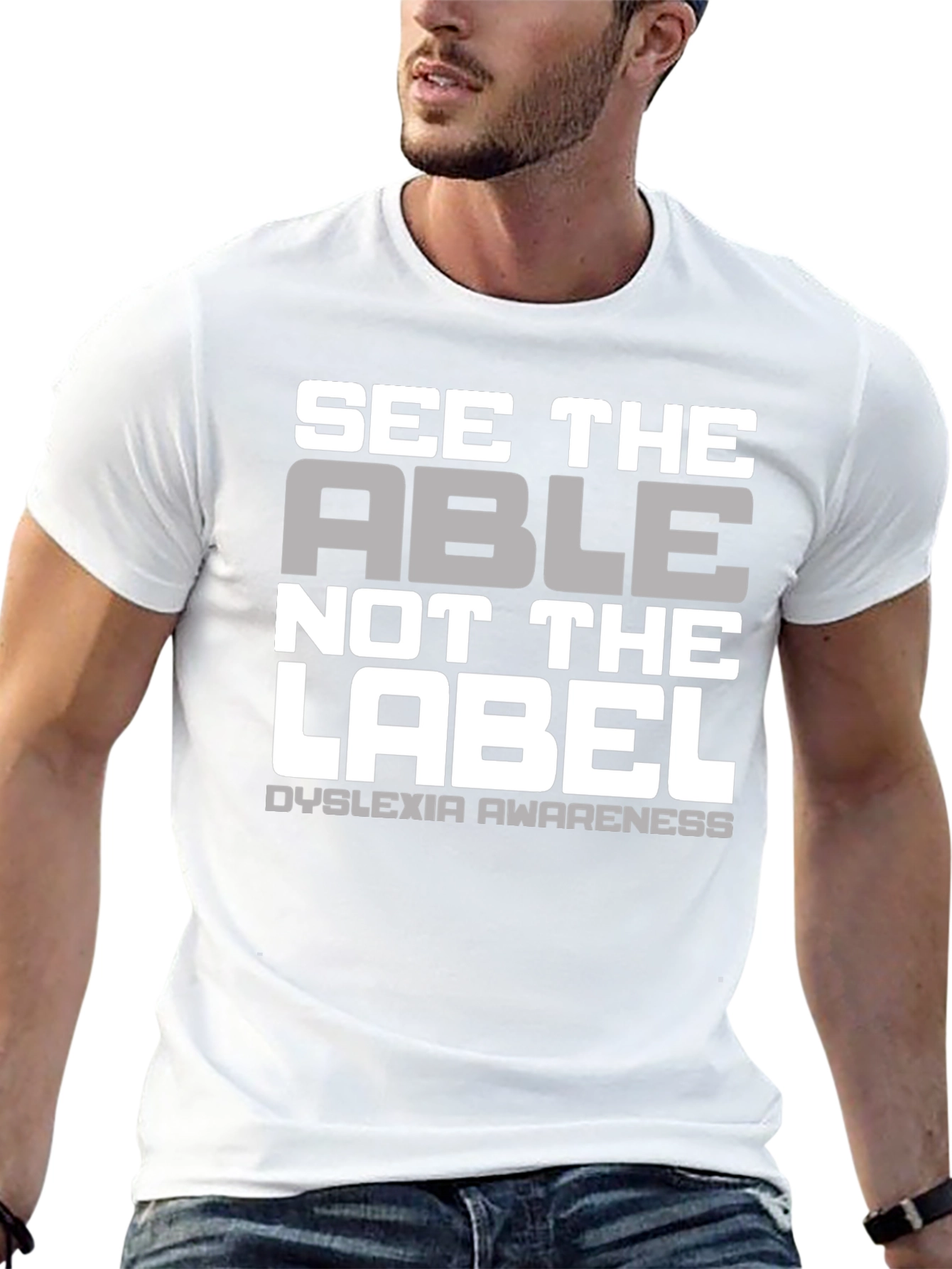 Black Dyslexia Awareness T-Shirt - See The Able view 13