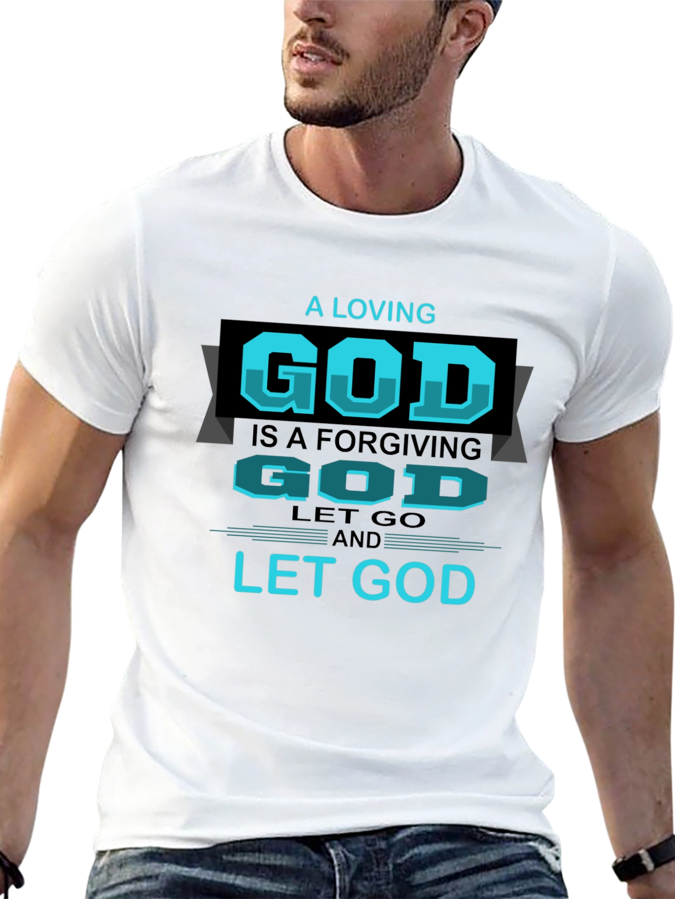 Black A Loving God Graphic T-Shirt view 13