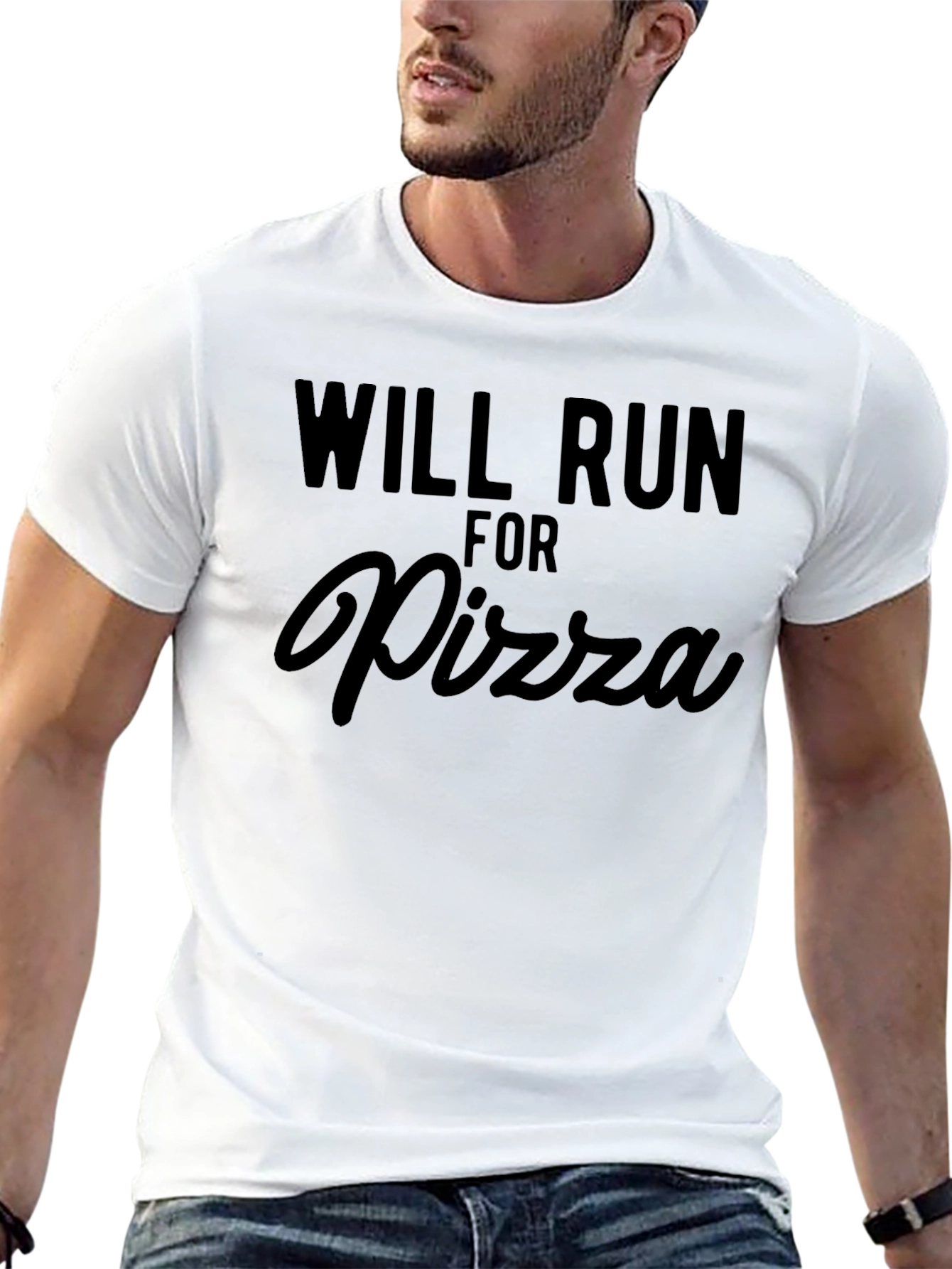 Black Will Run For Pizza - Funny Graphic Tee view 13