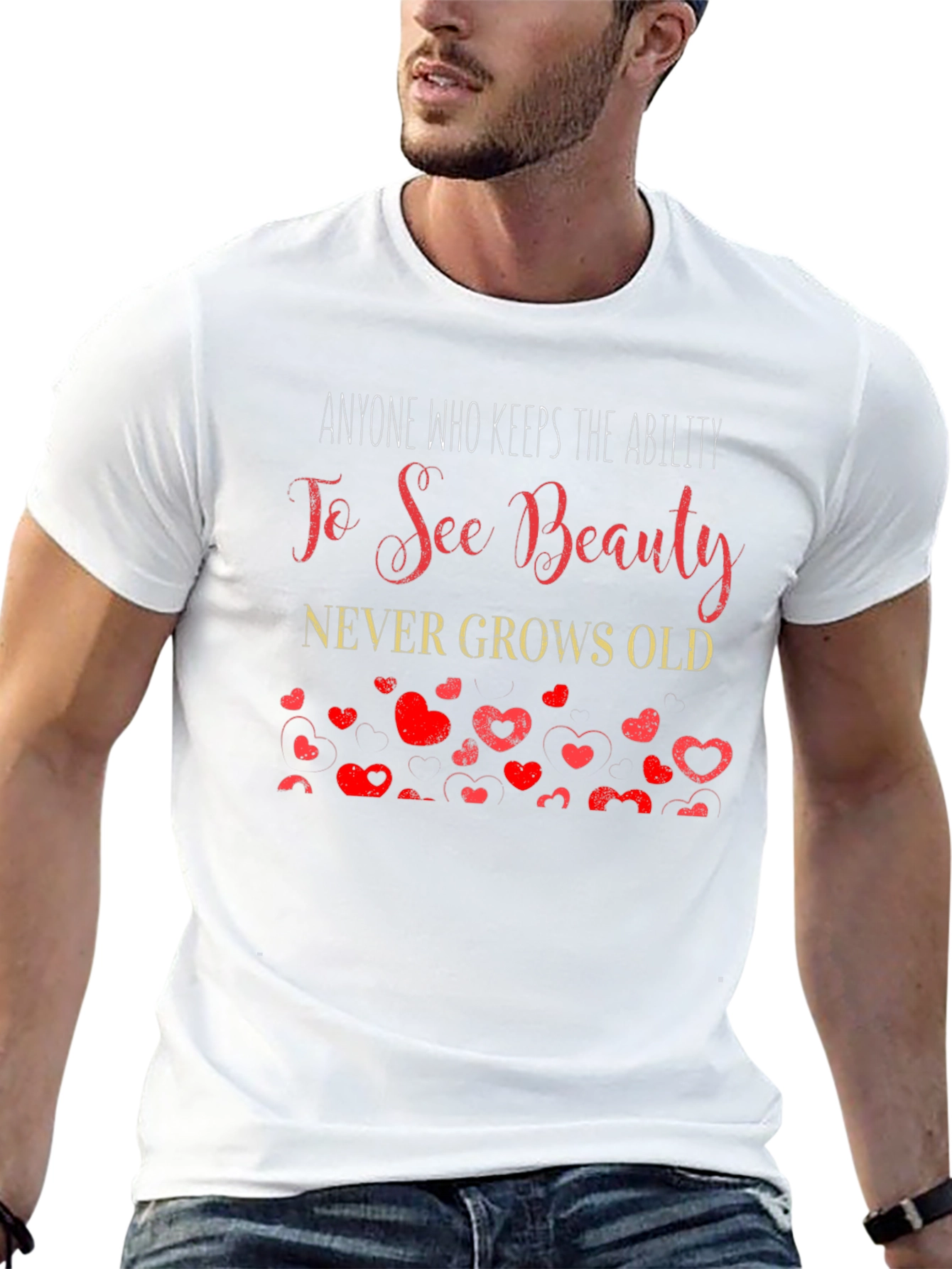 Black See Beauty Never Grows Old Graphic T-Shirt view 13