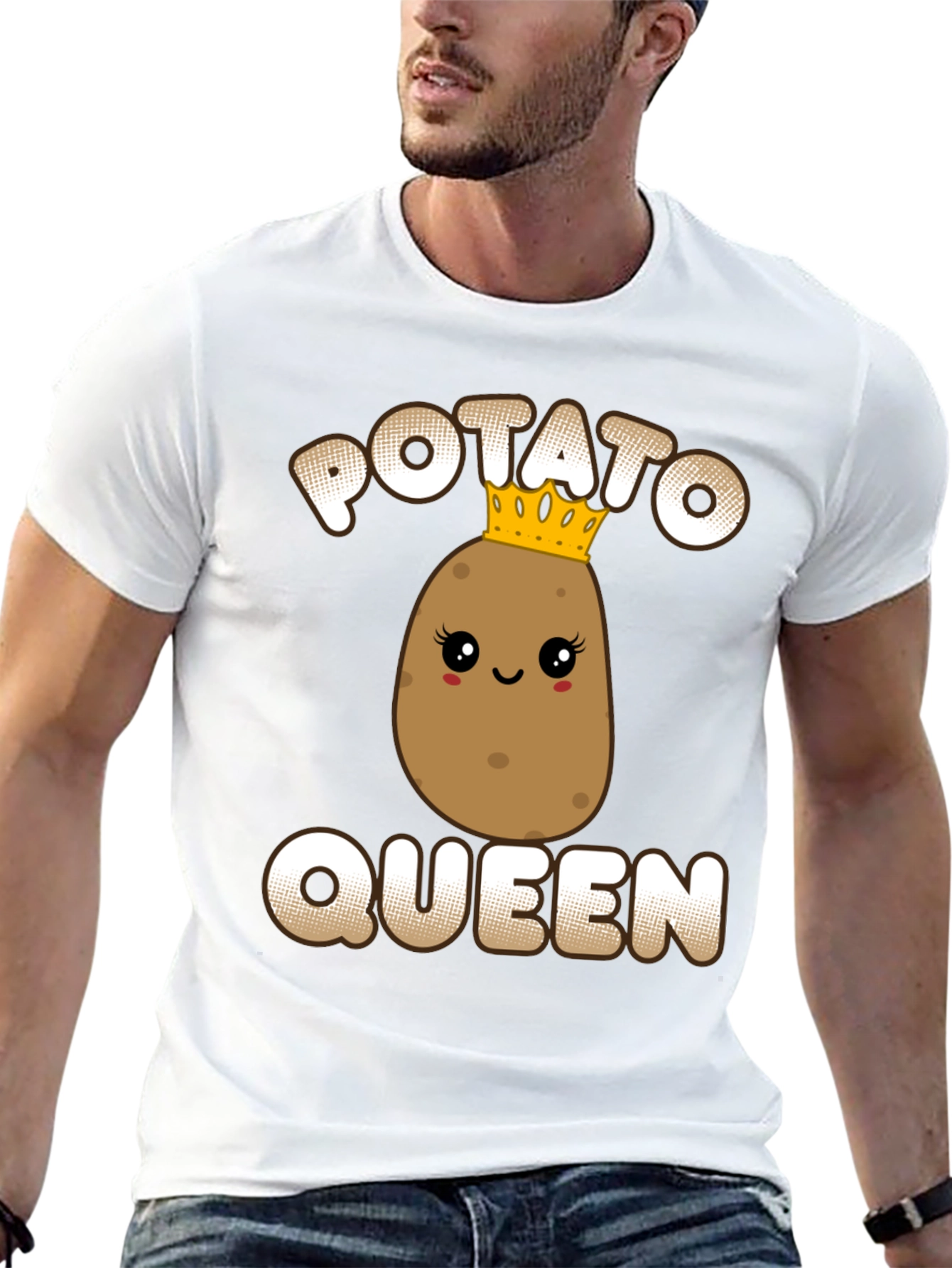 Black Potato Queen Graphic Tee - Funny T-Shirt view 13