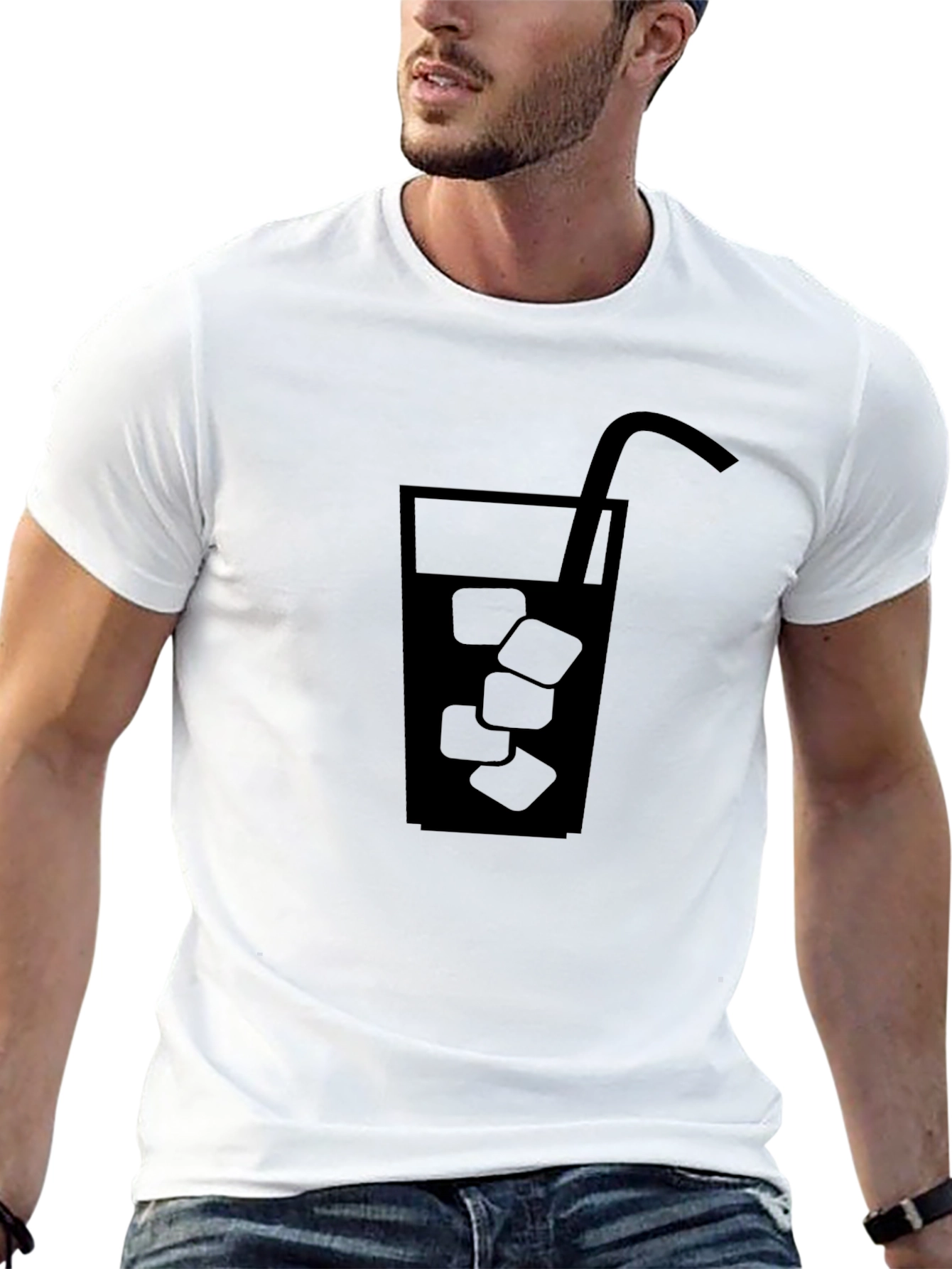Black Cool Drink Graphic Tee - Black Cotton Shirt view 13