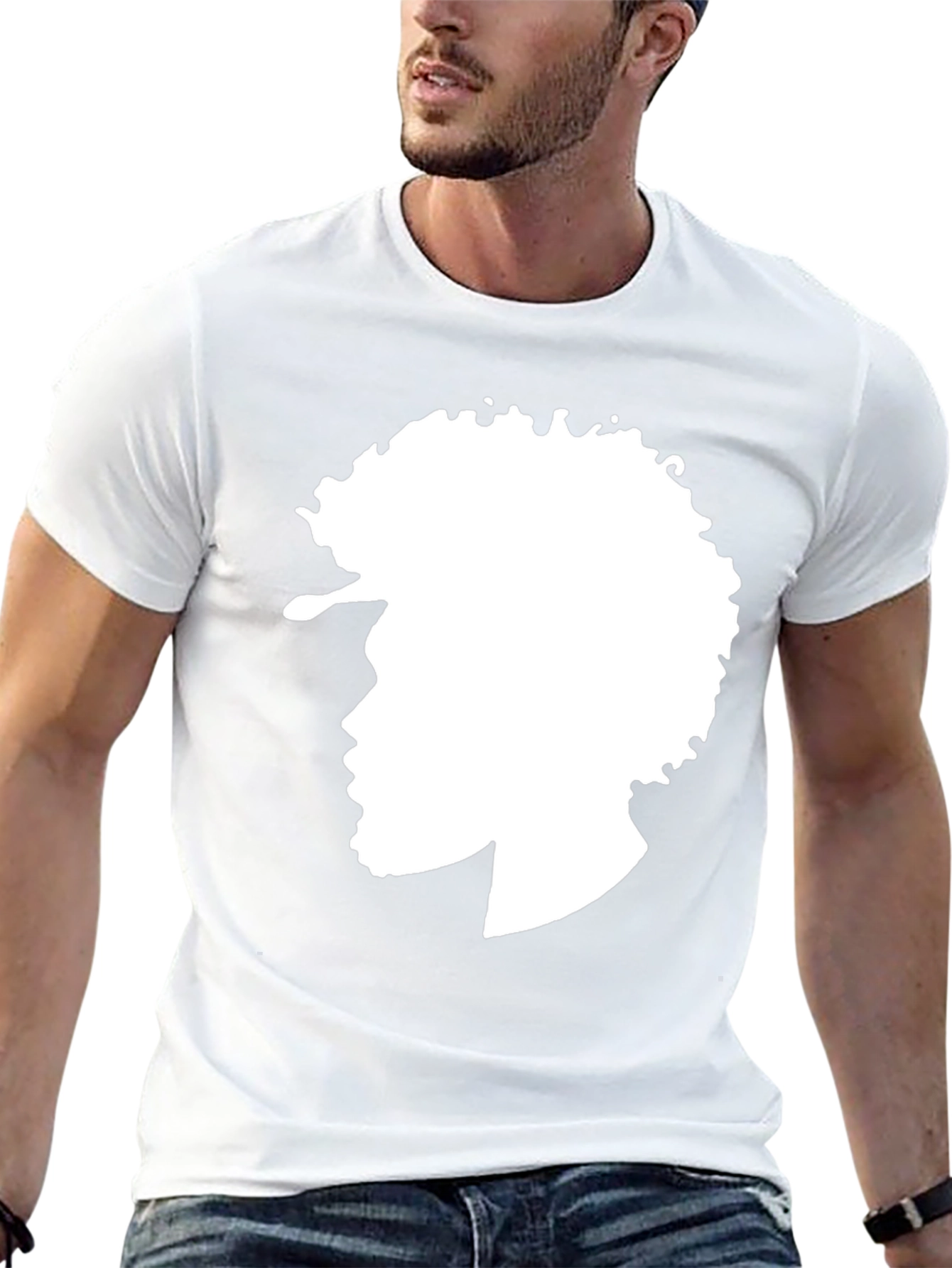 Black Afro Silhouette Graphic Tee - Stylish Black T-Shirt view 13