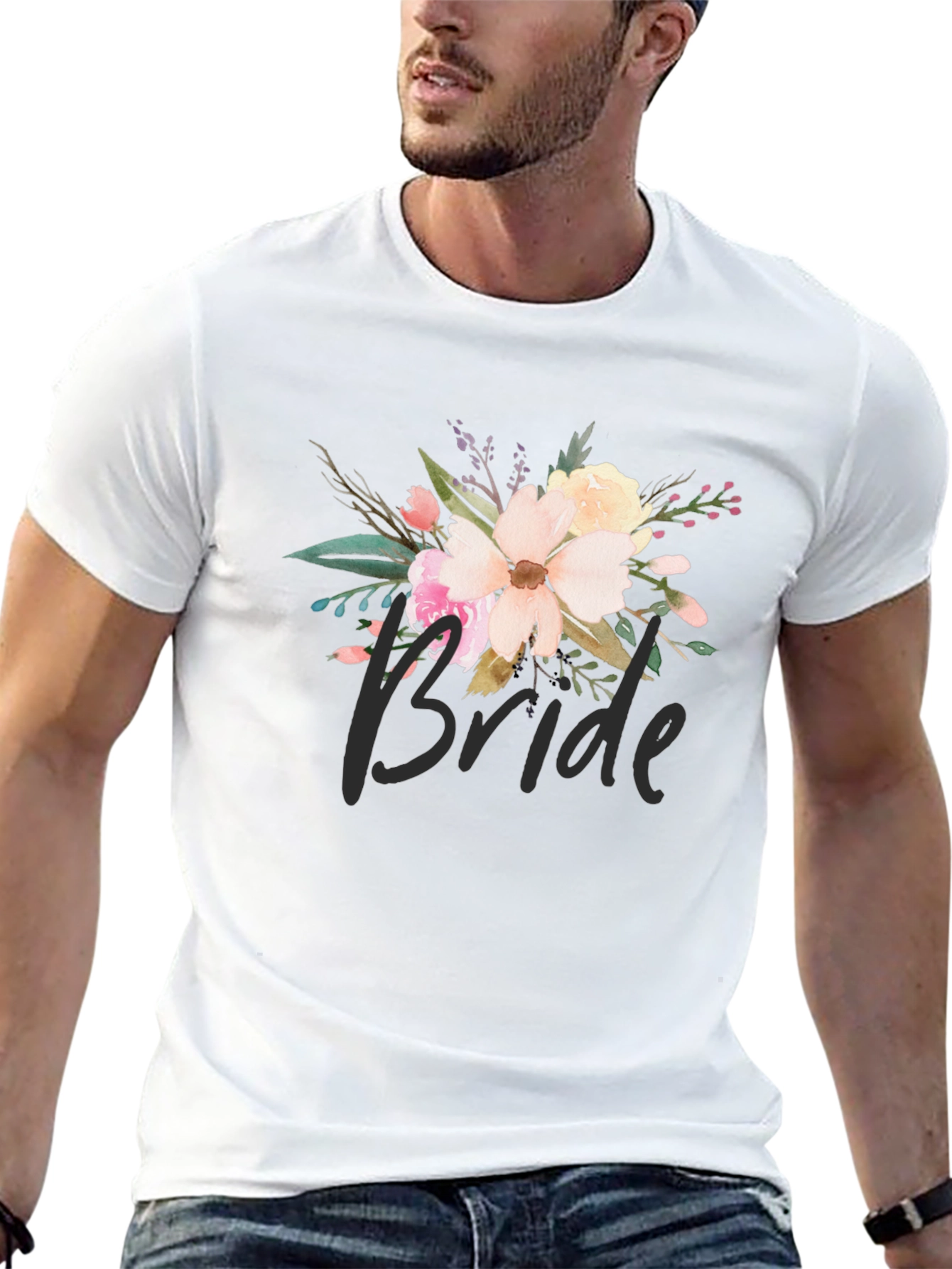 Black Bride Floral Graphic Black T-Shirt view 13