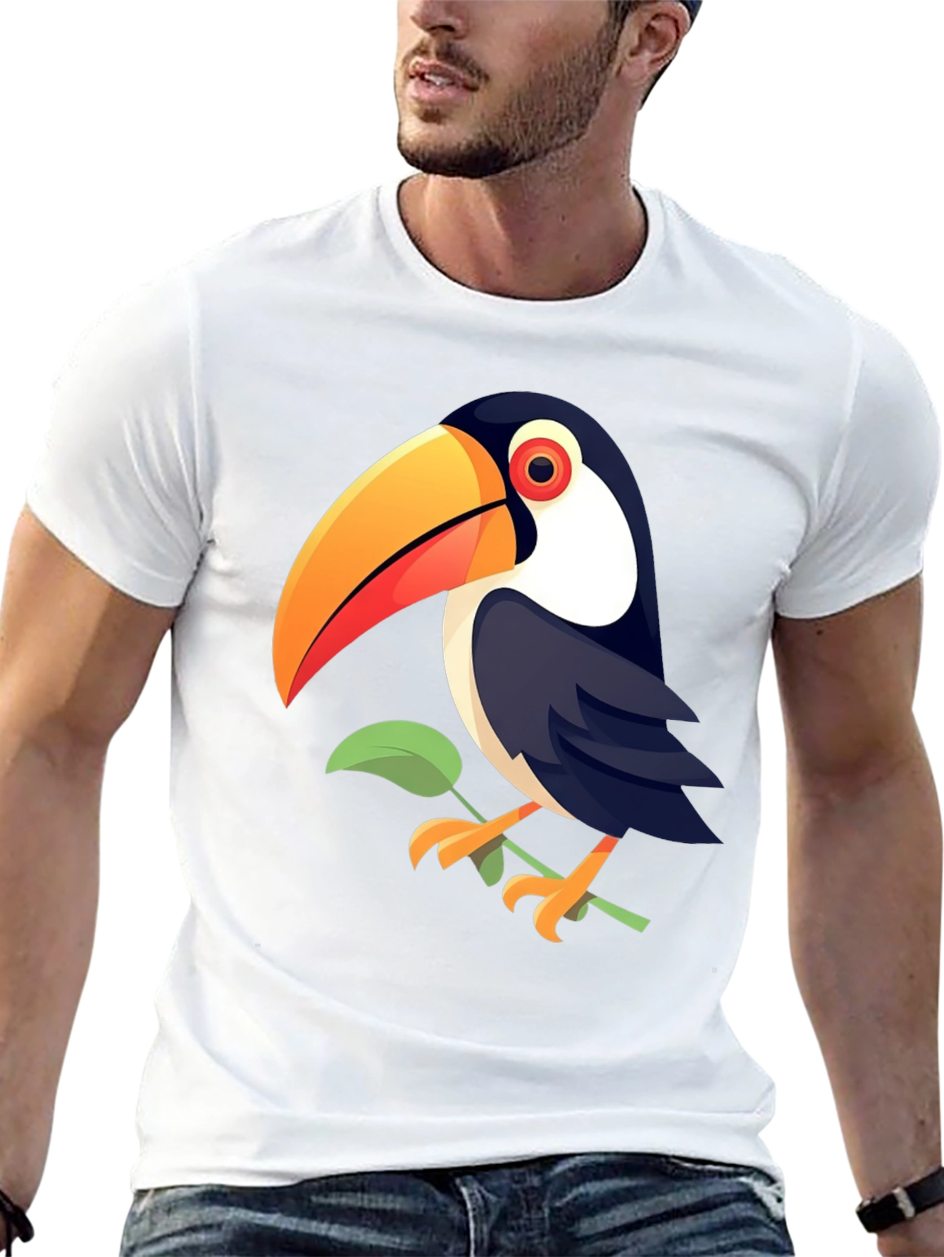 Black Toucan Graphic Print Black T-Shirt view 13