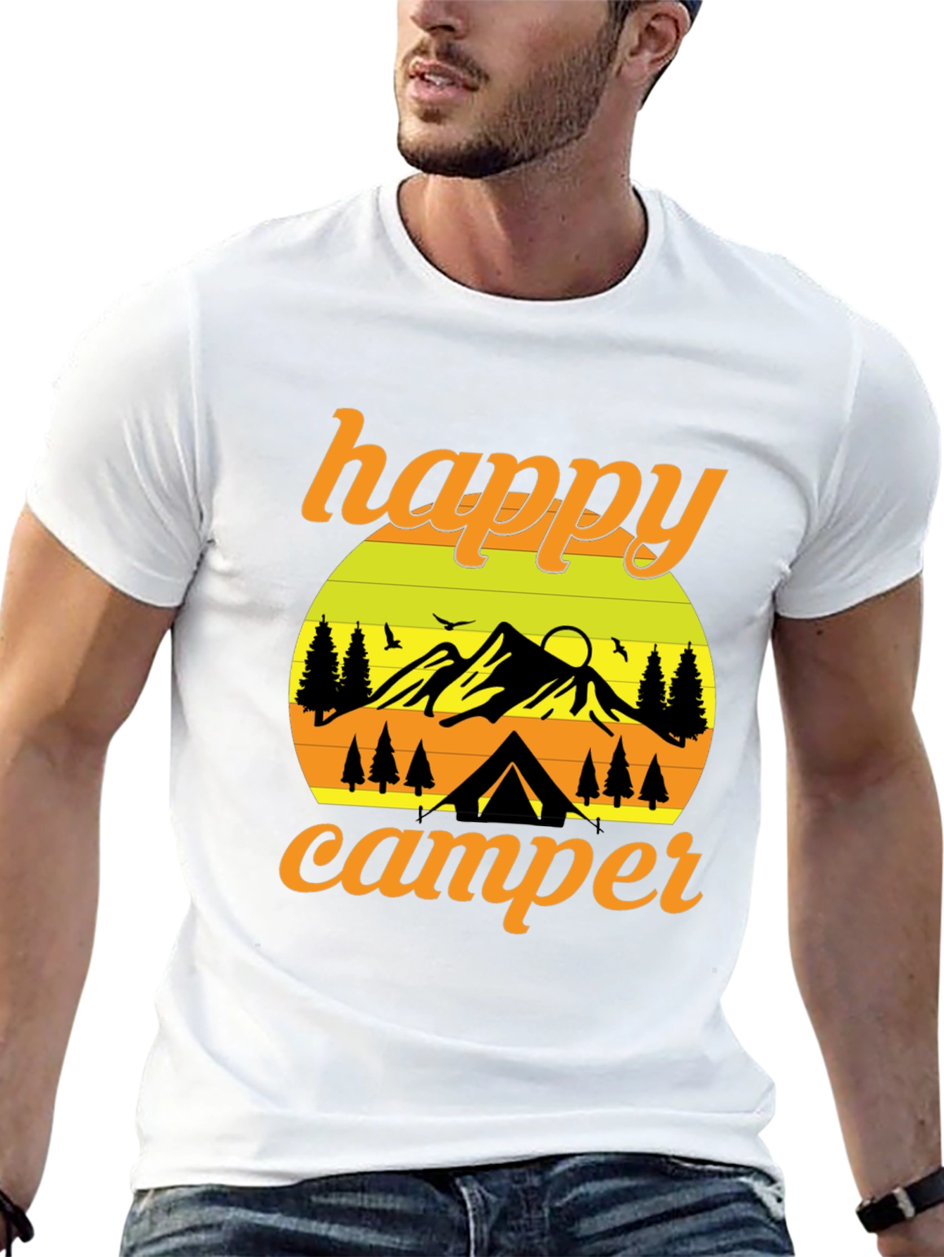 Black Happy Camper Graphic T-Shirt - Outdoor Adventure view 13