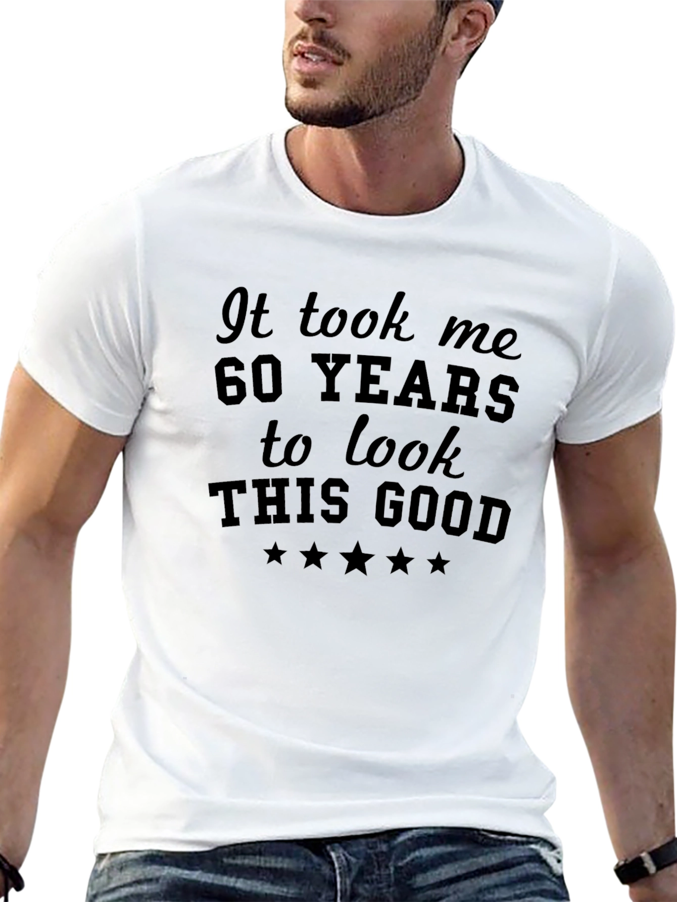 Black 60 Years to Look This Good - Novelty Graphic T-Shirt view 13