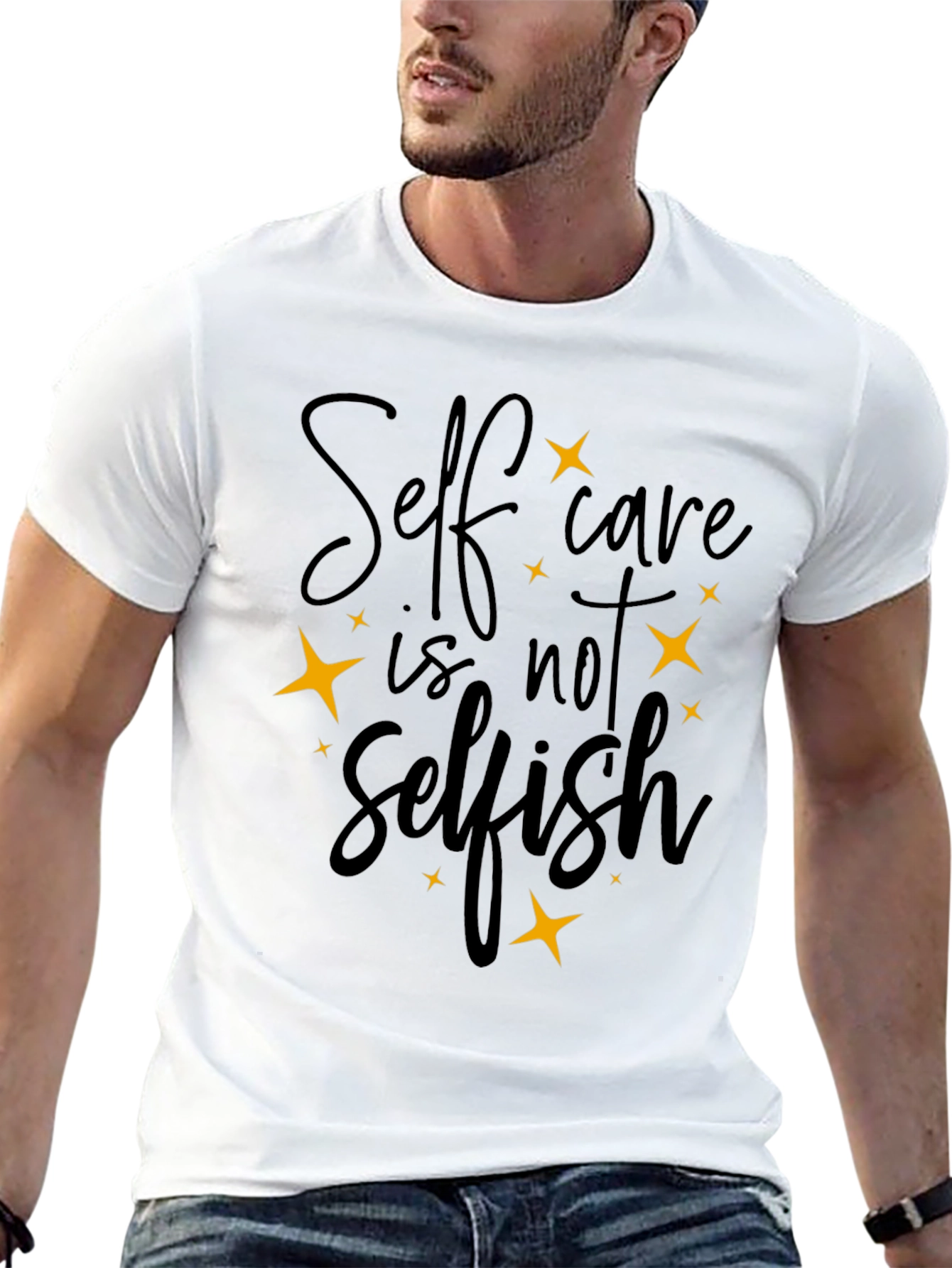 Black Self-Care T-Shirt: Black Motivational Tee view 13