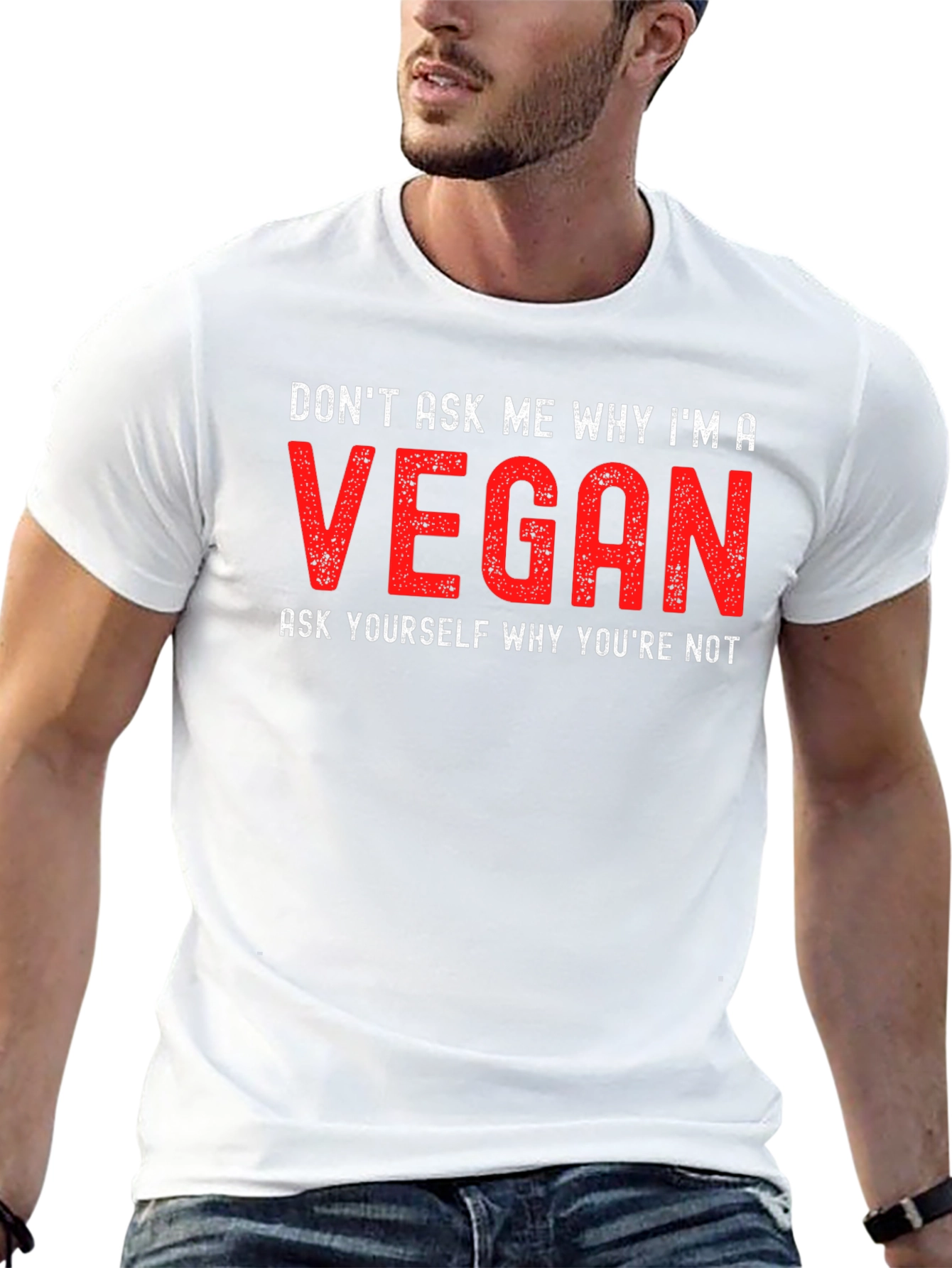 Black Vegan Statement T-Shirt - Don't Ask Me Why view 13
