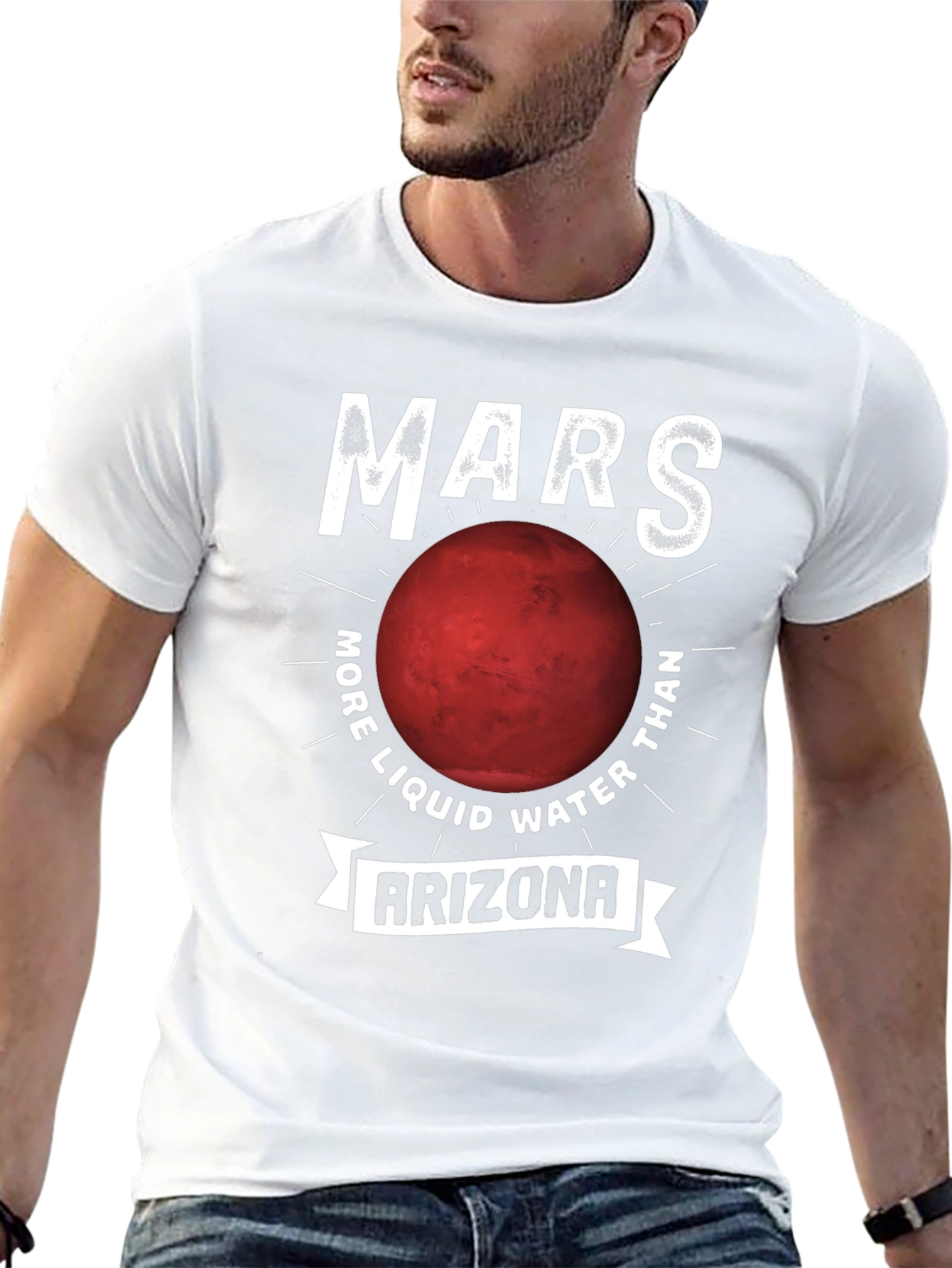 Black Mars Arizona Graphic T-Shirt - Funny Space Tee view 13