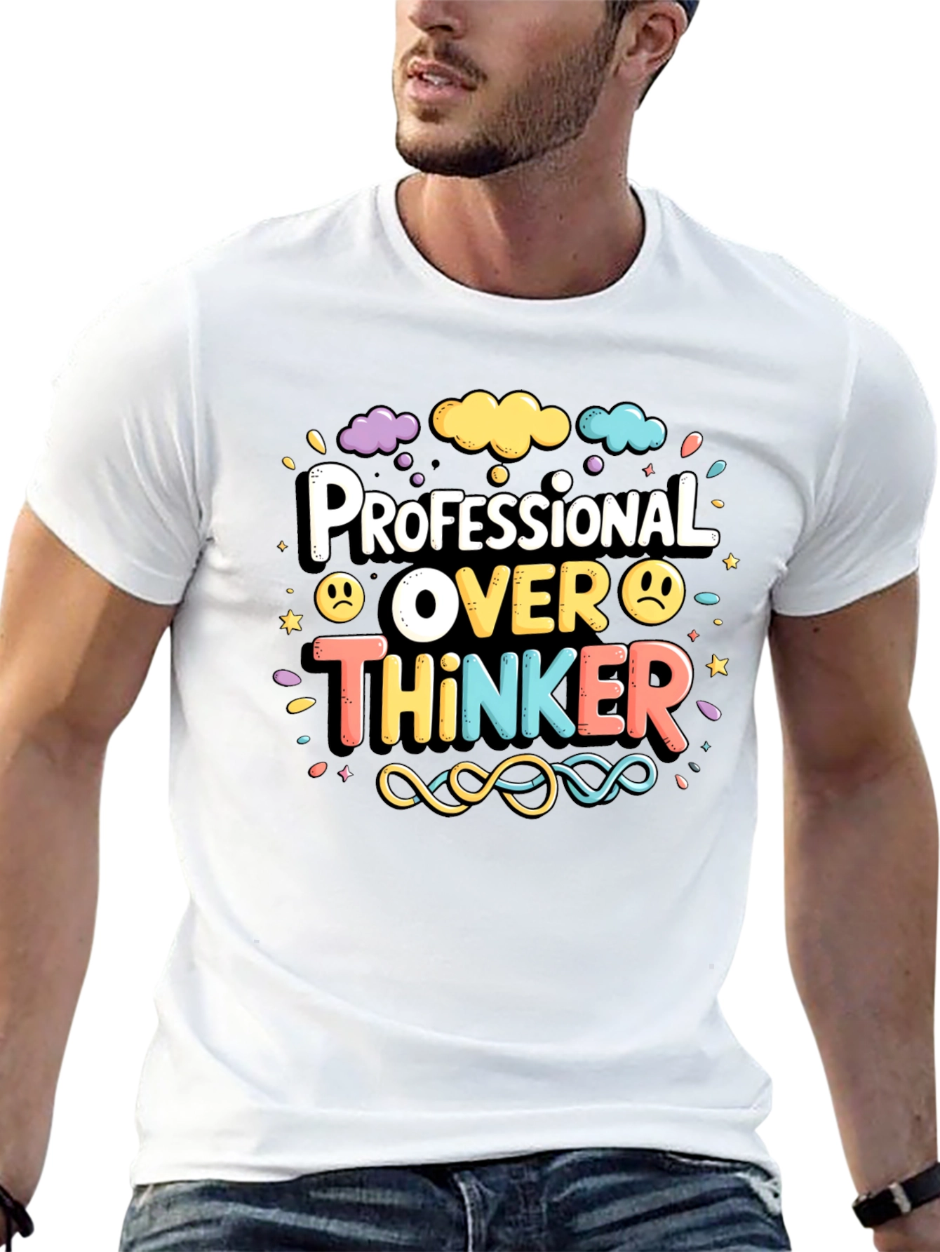 Black Professional Over Thinker Graphic Tee view 13