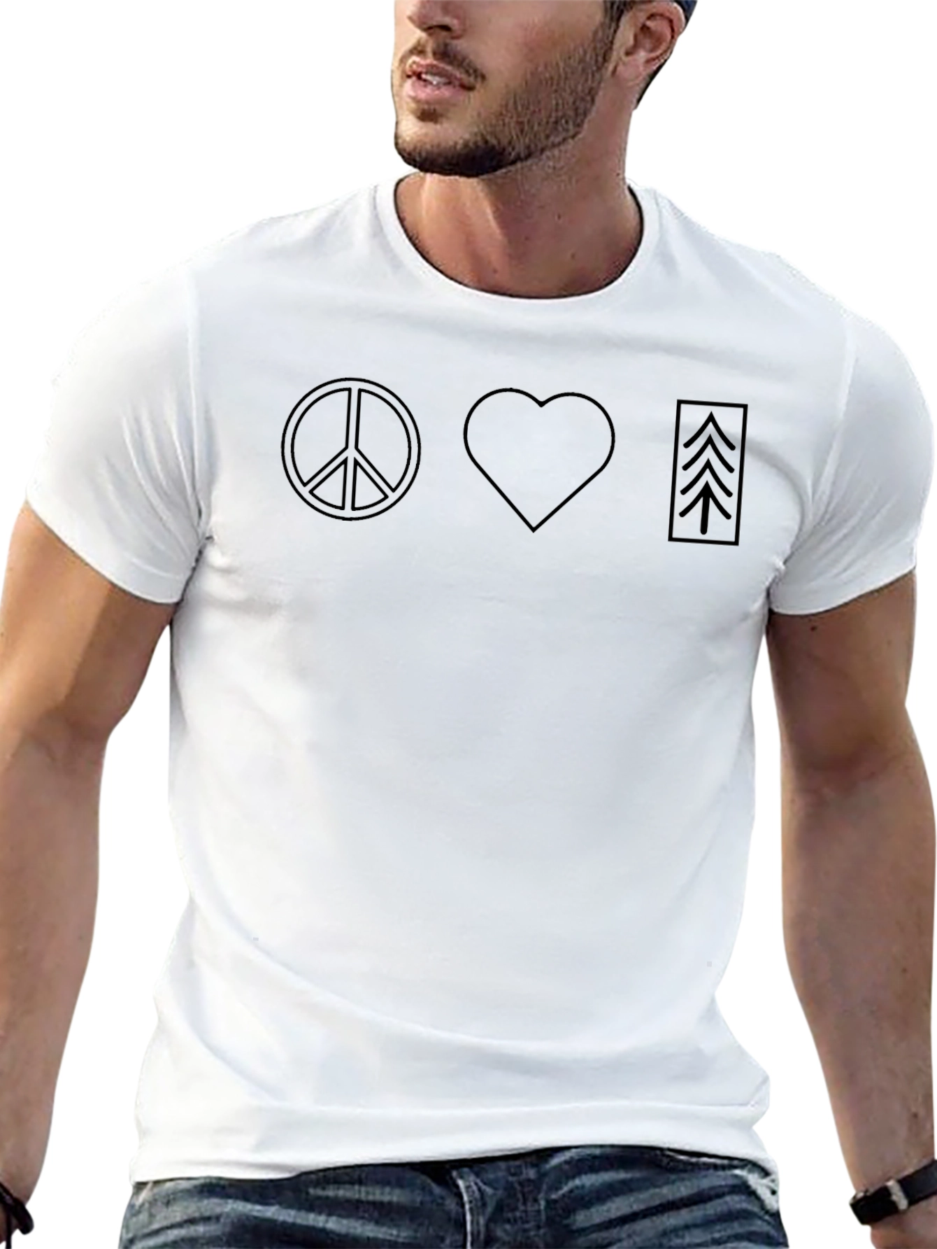 Black Peace Love Arrows Graphic T-Shirt view 13