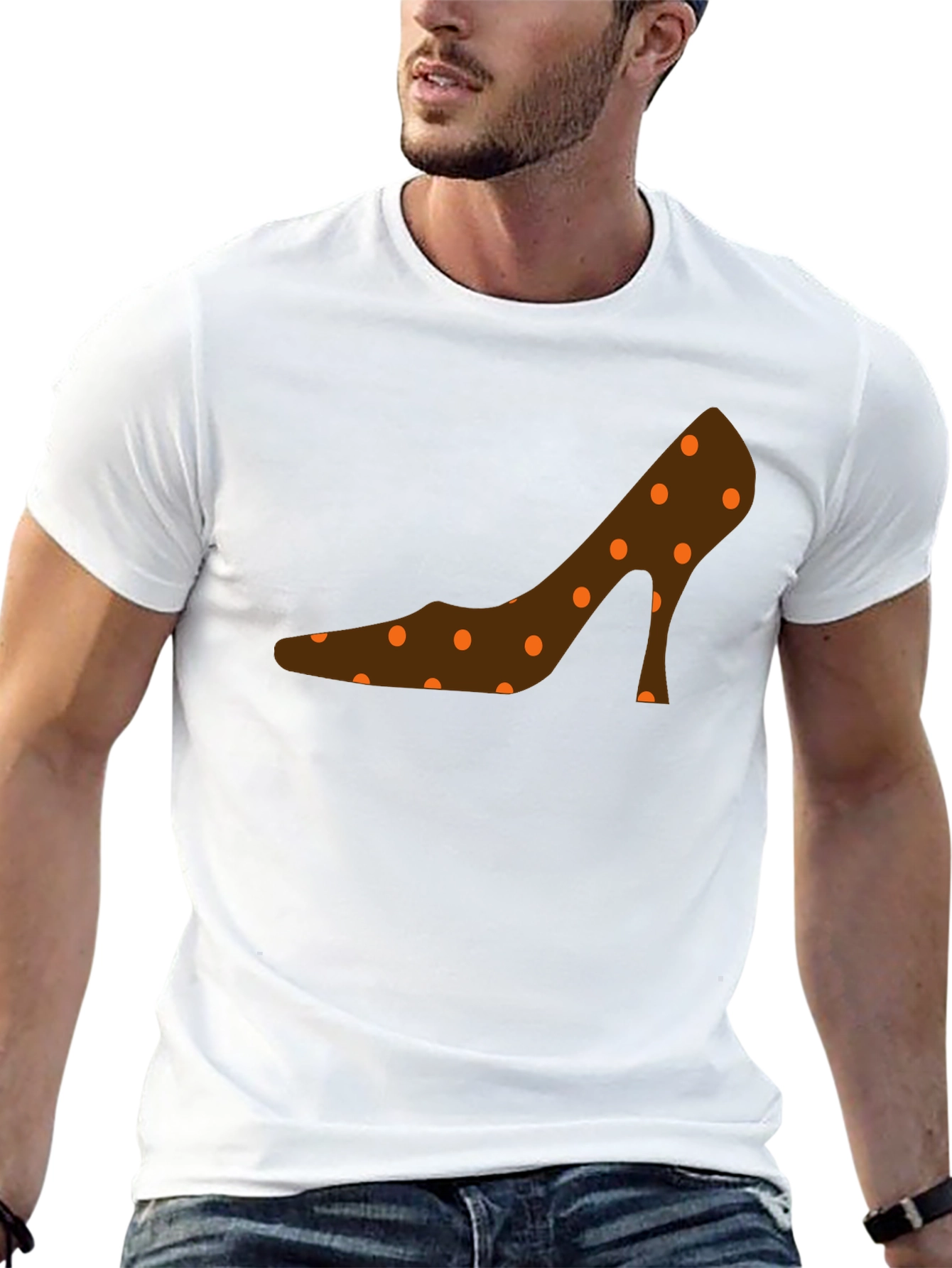 Black Polka Dot Shoe Graphic T-Shirt view 13