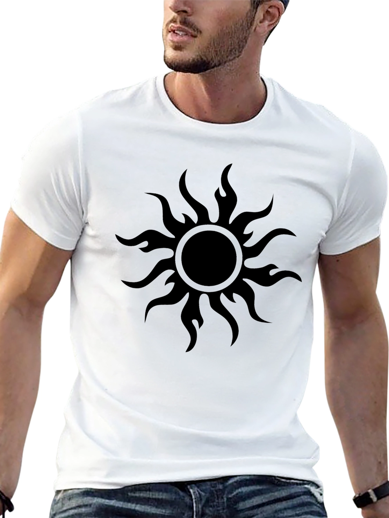 Black Black Sun Graphic Tee - Stylish Men's T-Shirt view 13