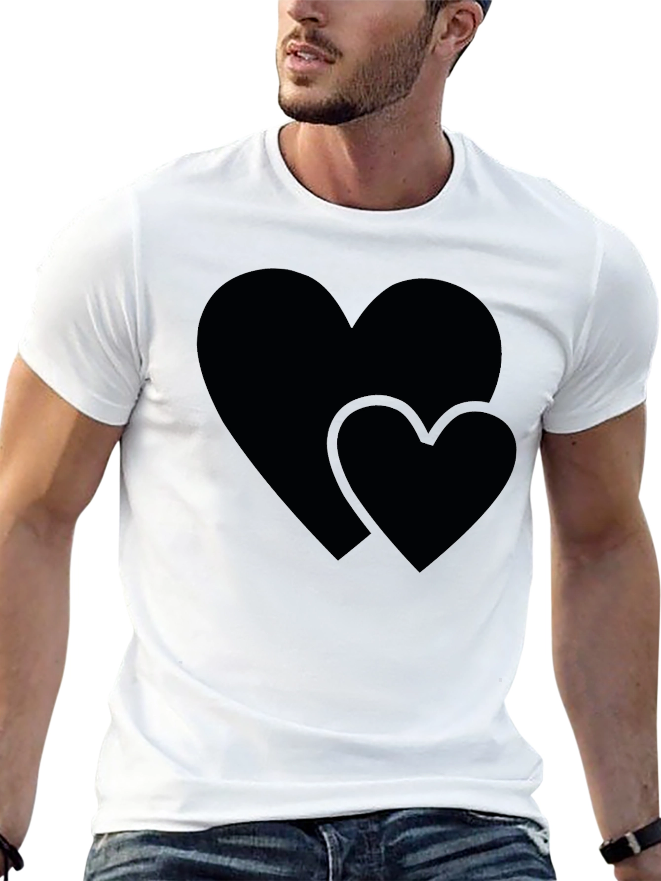 Black Heart Graphic Black Crew Neck Tee view 13