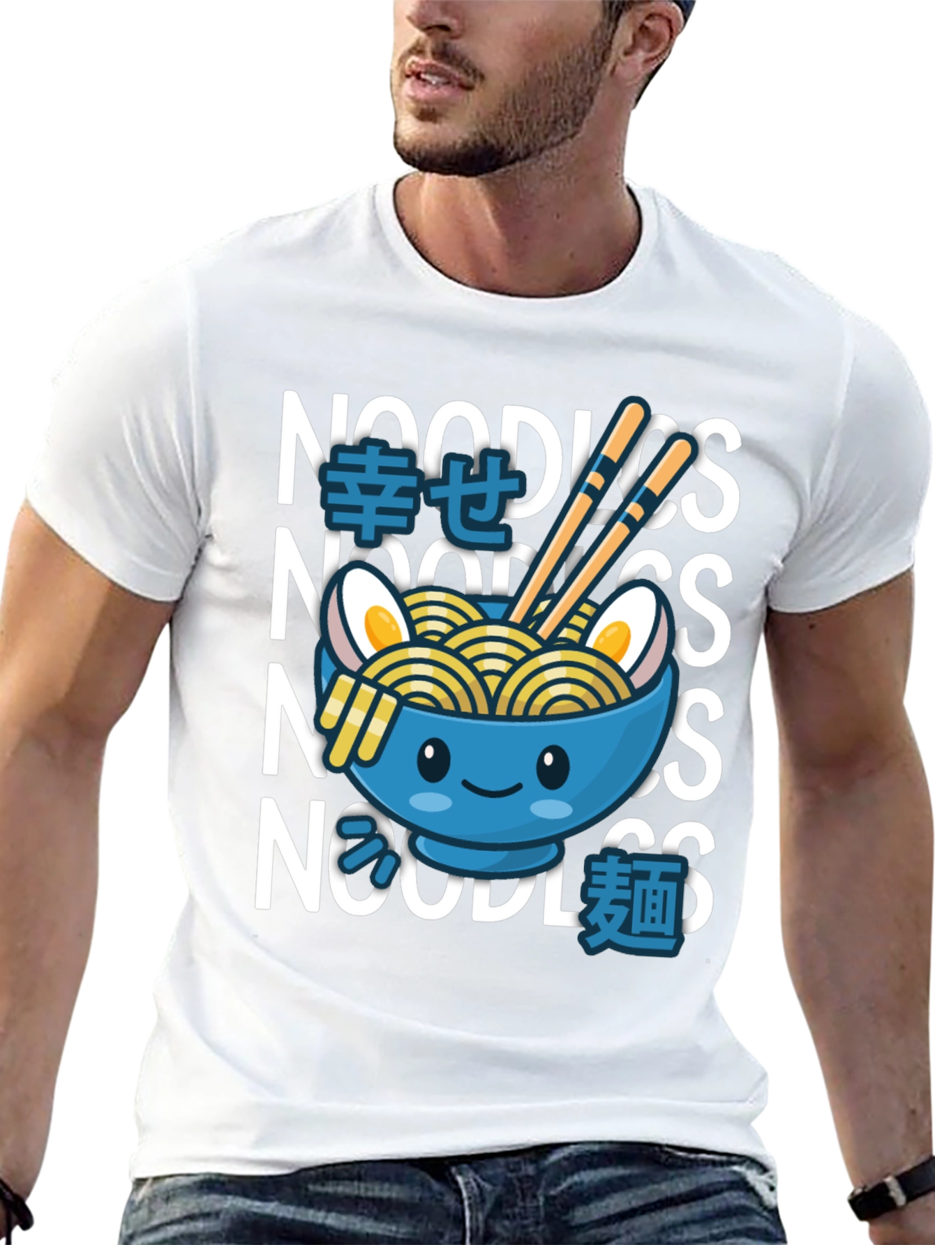 Black Kawaii Ramen Bowl T-Shirt - Noodle Lover Tee view 13