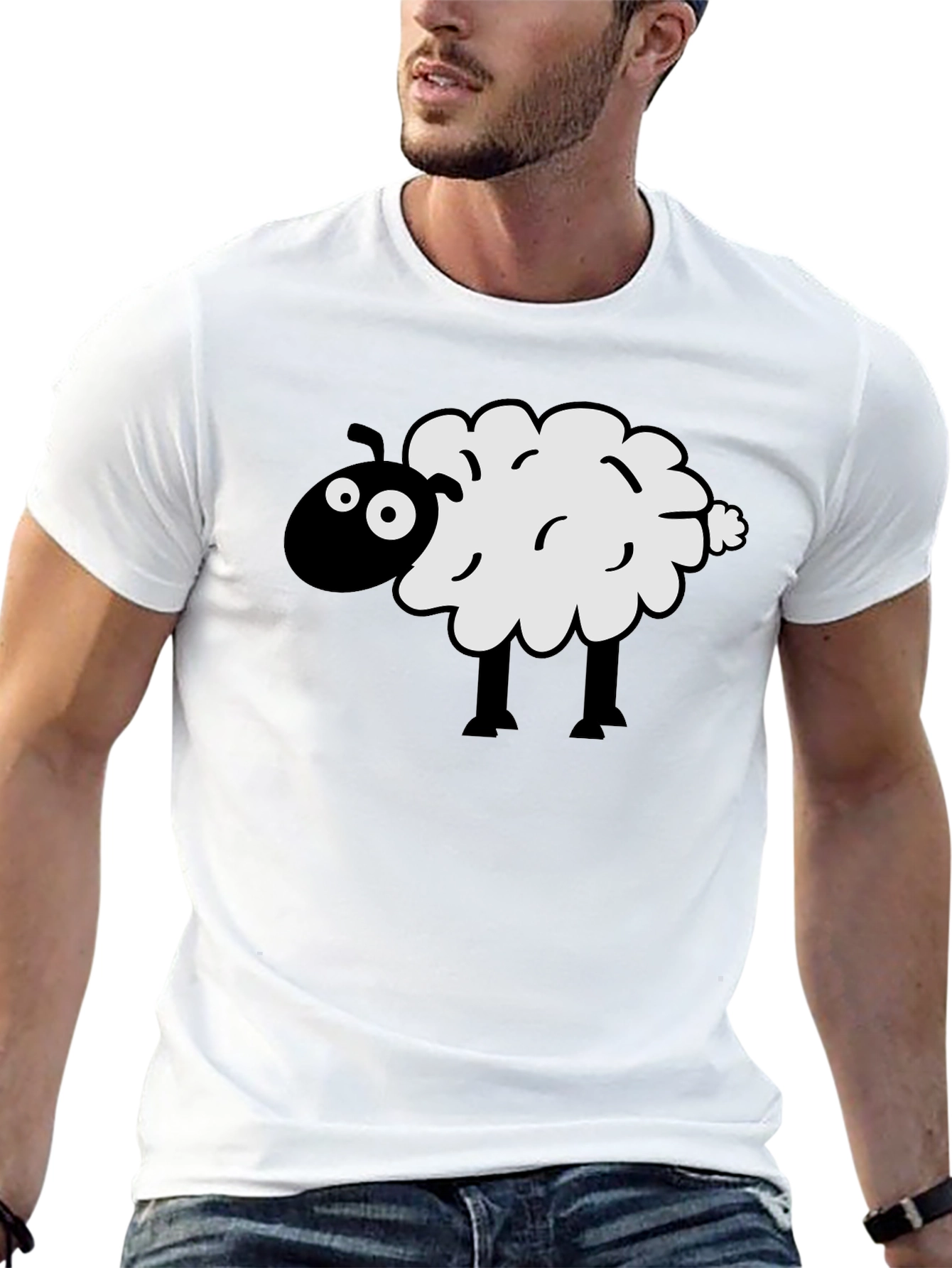 Black Black Sheep Graphic Tee - Men's Crew Neck T-Shirt view 13