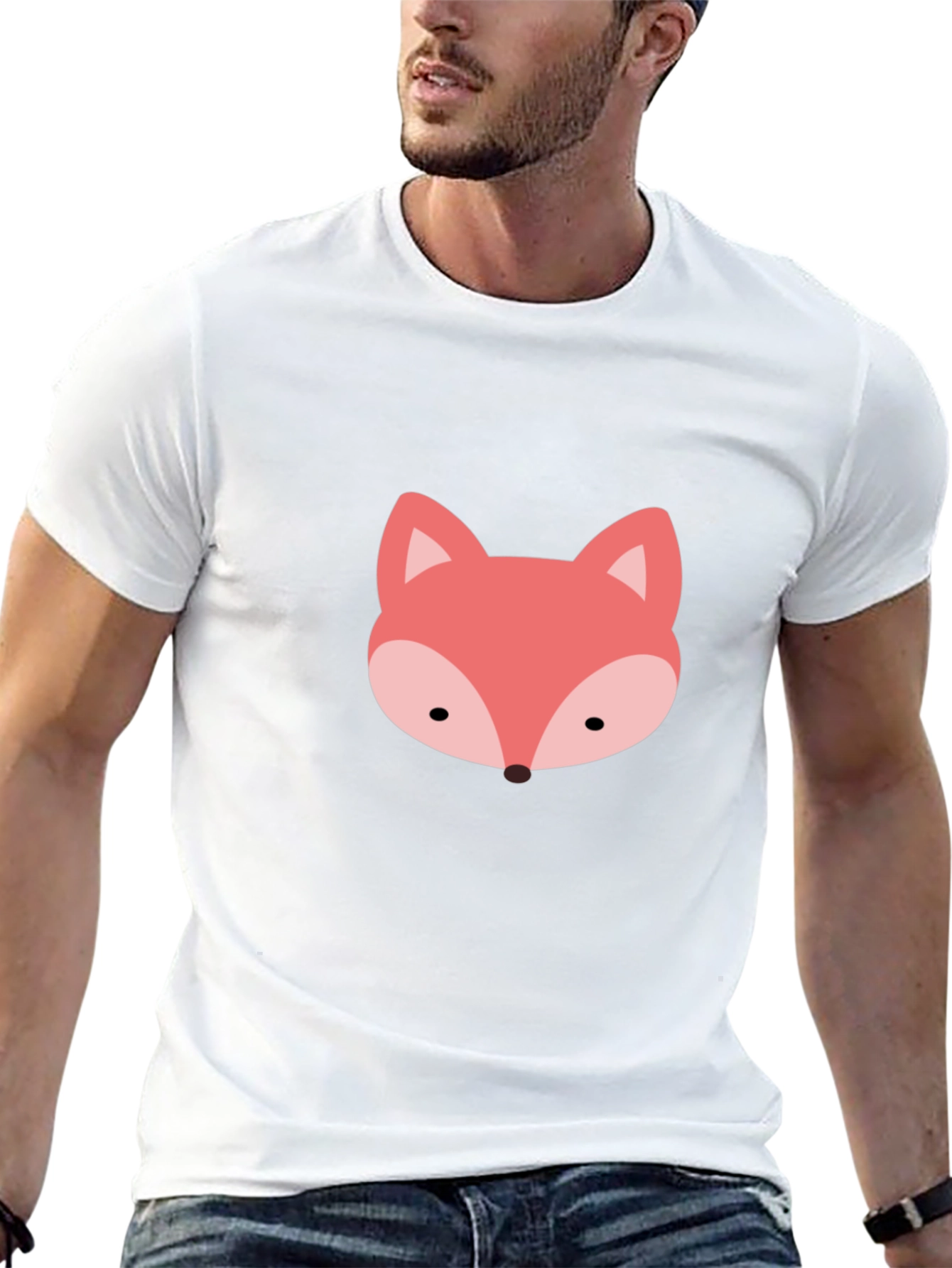 Black Cute Fox Graphic Tee - Soft Black T-Shirt view 13