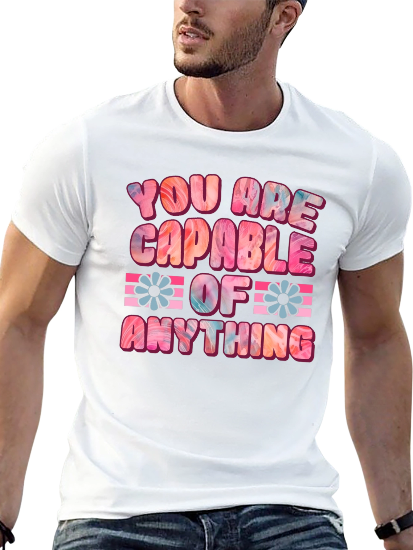 Black You Are Capable Of Anything Graphic Tee view 13