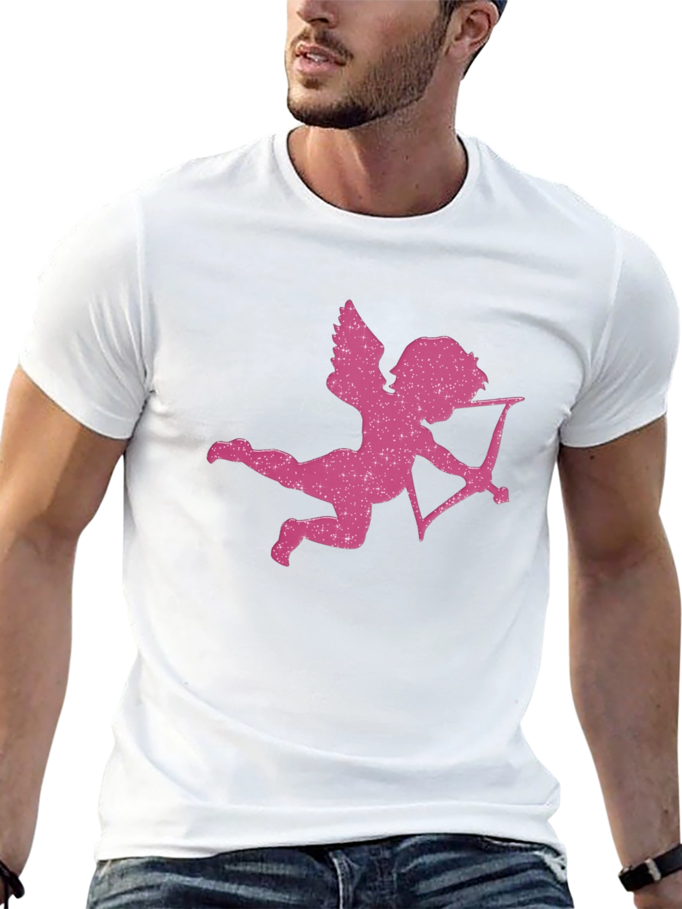Black Cupid Graphic T-Shirt - Valentine's Day Tee view 13
