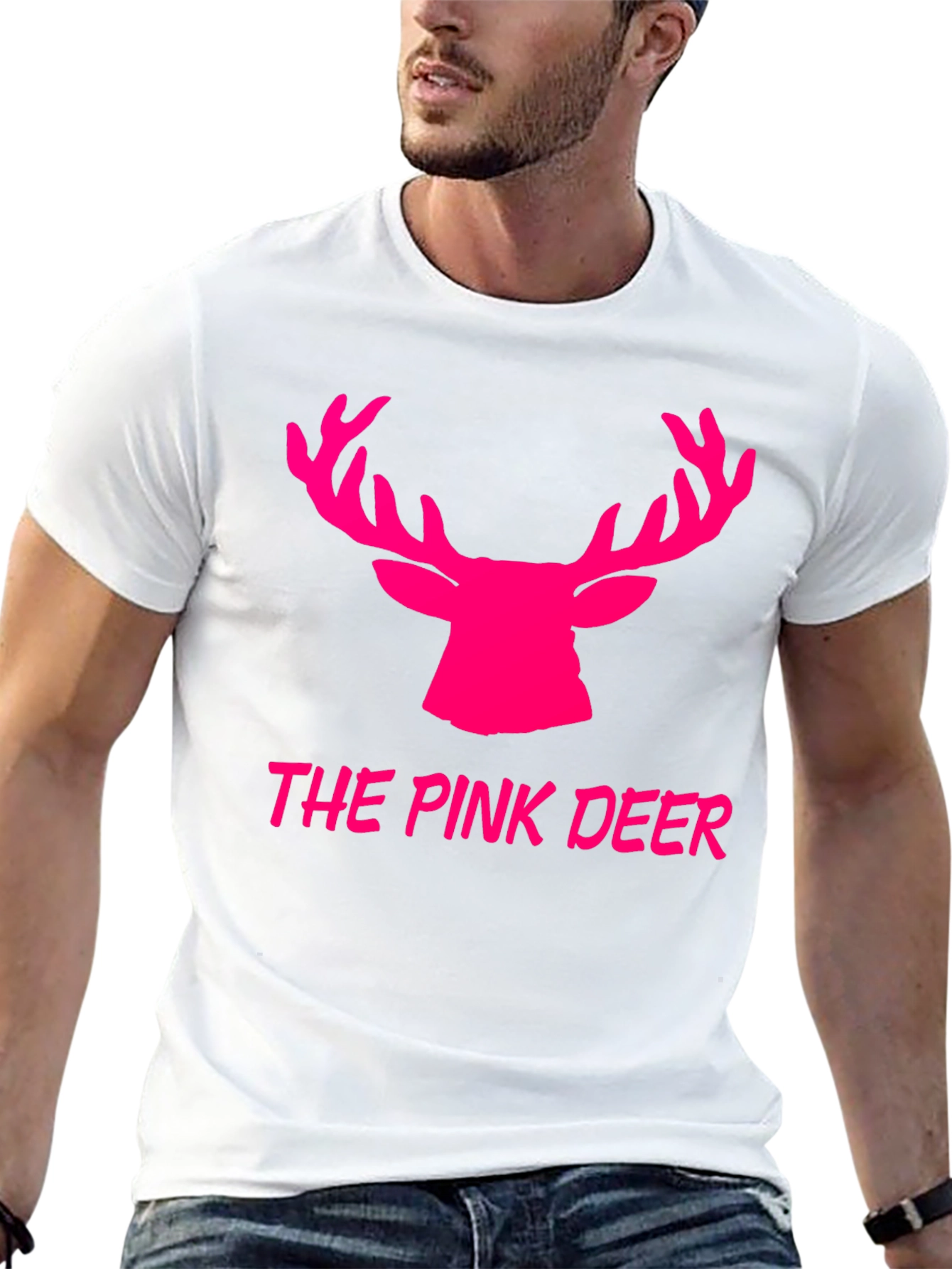 The Pink Deer Graphic Tee - Black Cotton Blend Shirt - 13
