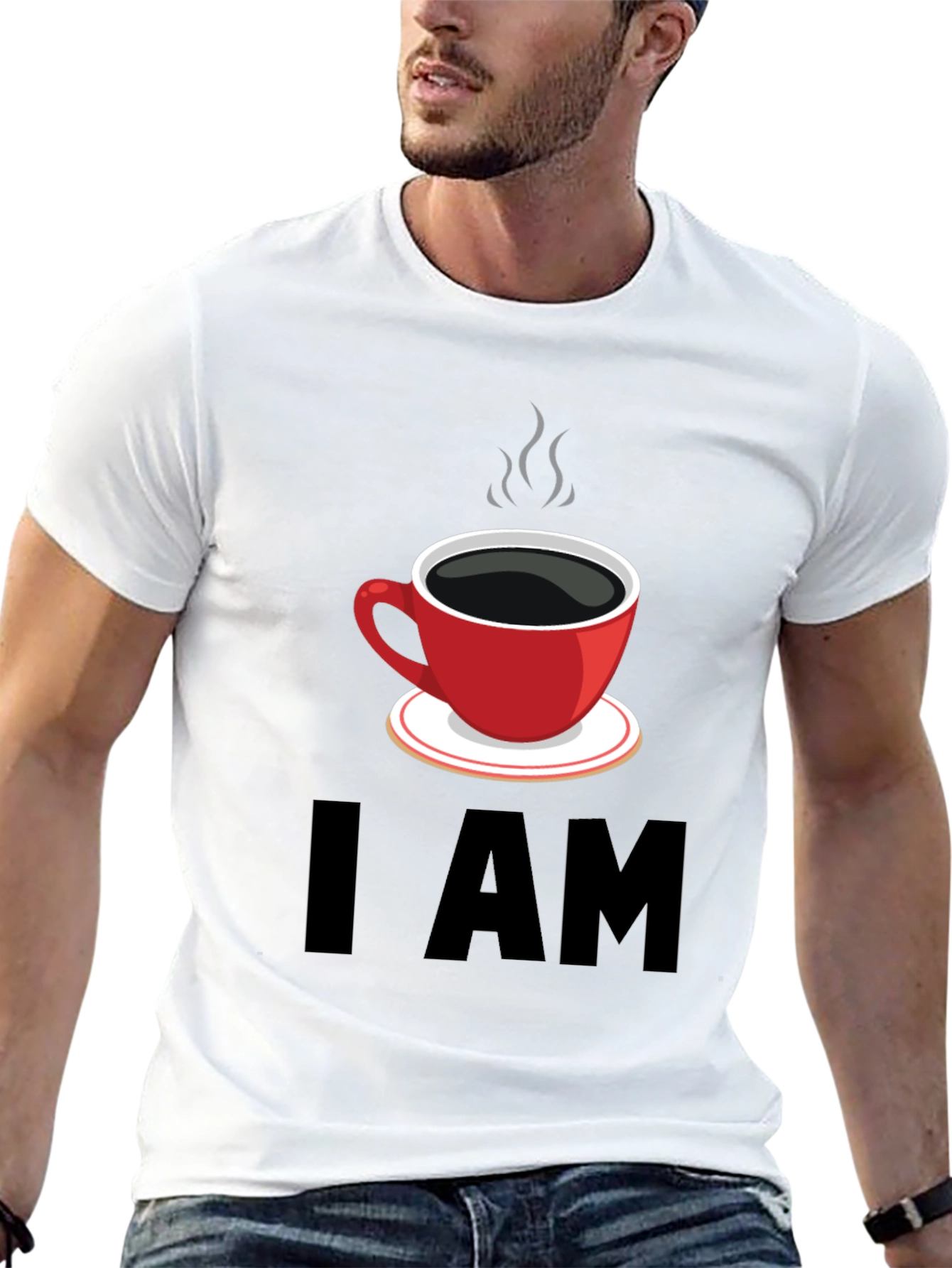 Black I AM Coffee T-Shirt - Black Graphic Tee view 13