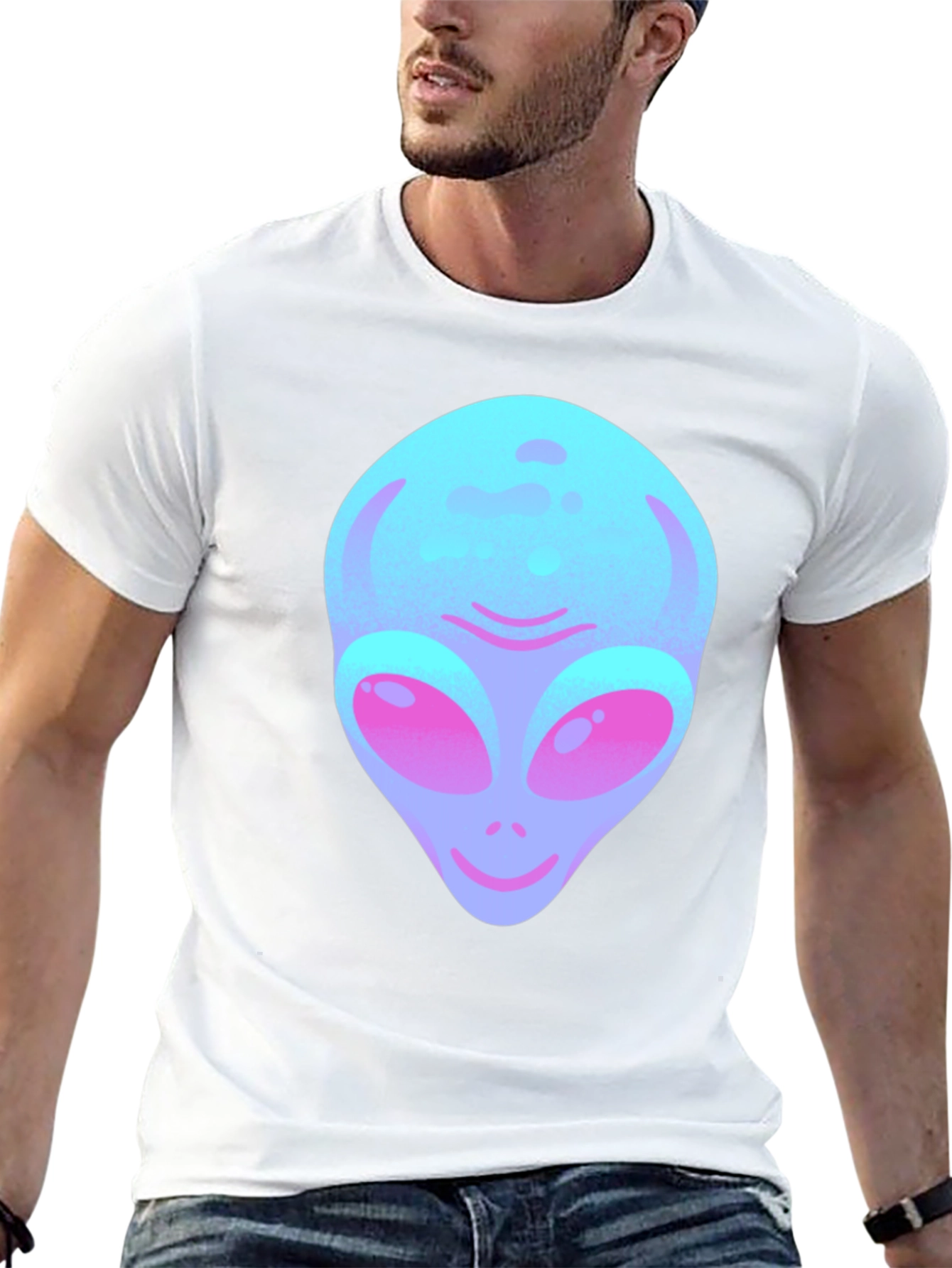 Black Alien Graphic Tee - Black Cotton Blend view 13