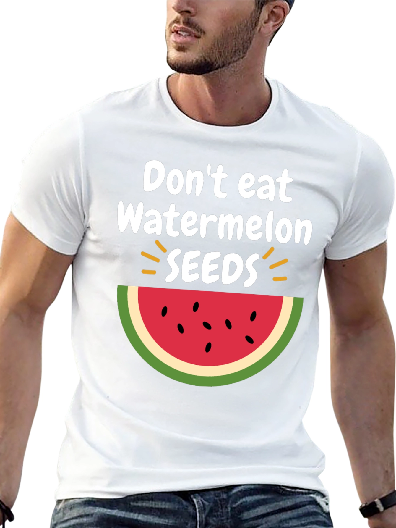 Black Don't Eat Watermelon Seeds T-Shirt, Fun Summer Tee view 13