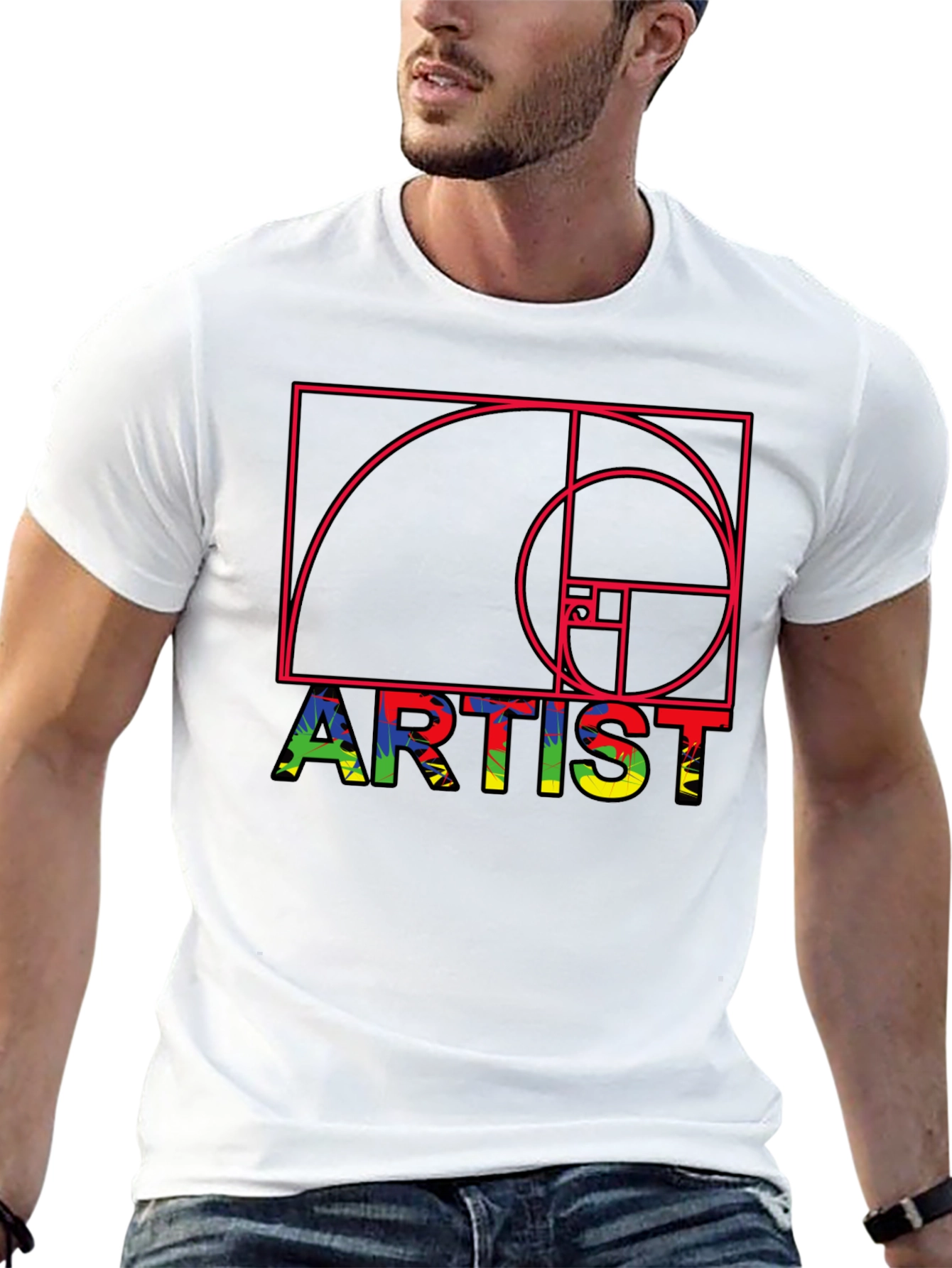 Black Artist Fibonacci Sequence Graphic Tee - Unique Design view 13