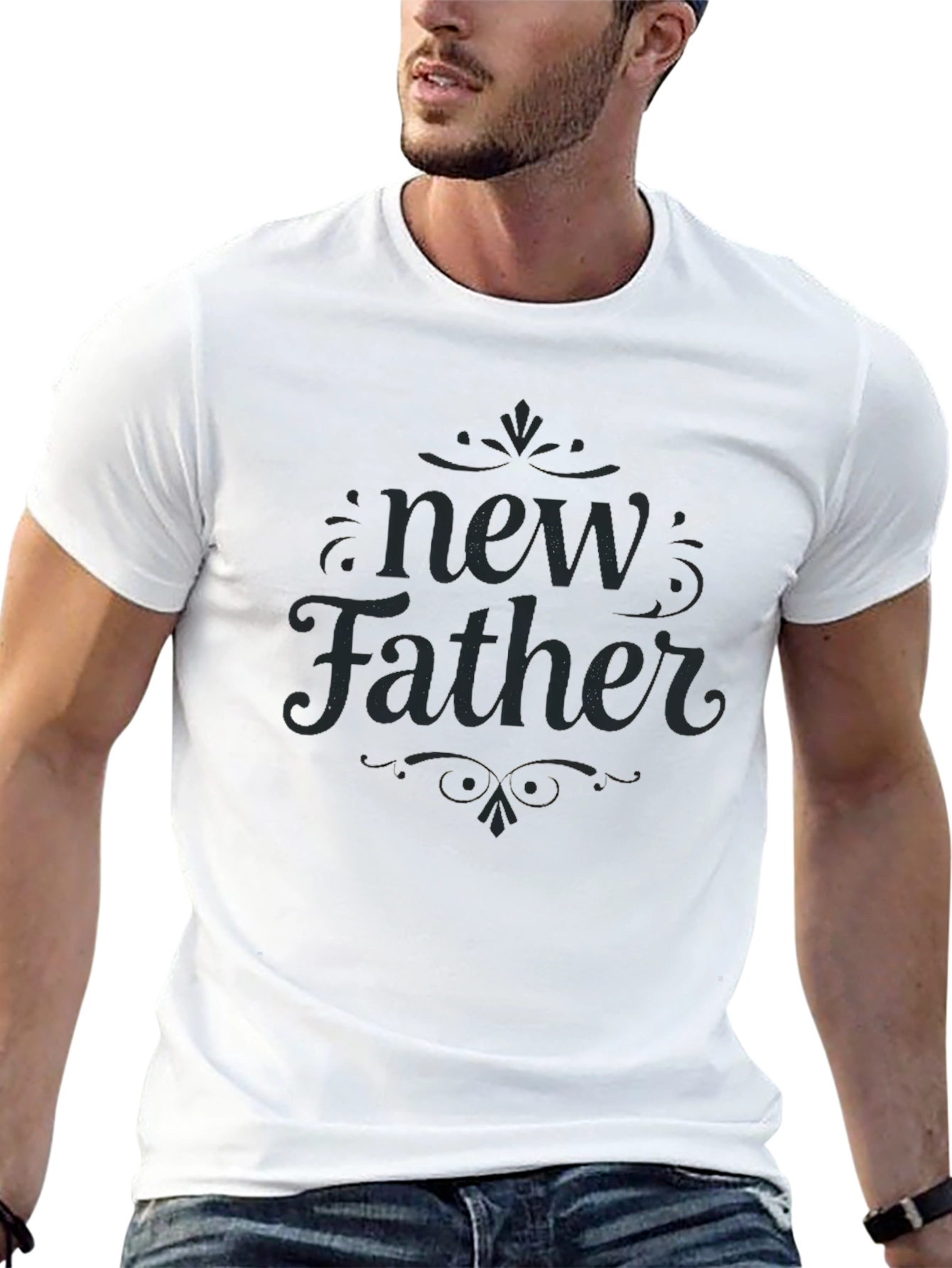 Black New Father Graphic T-Shirt - Soft Cotton Blend view 13