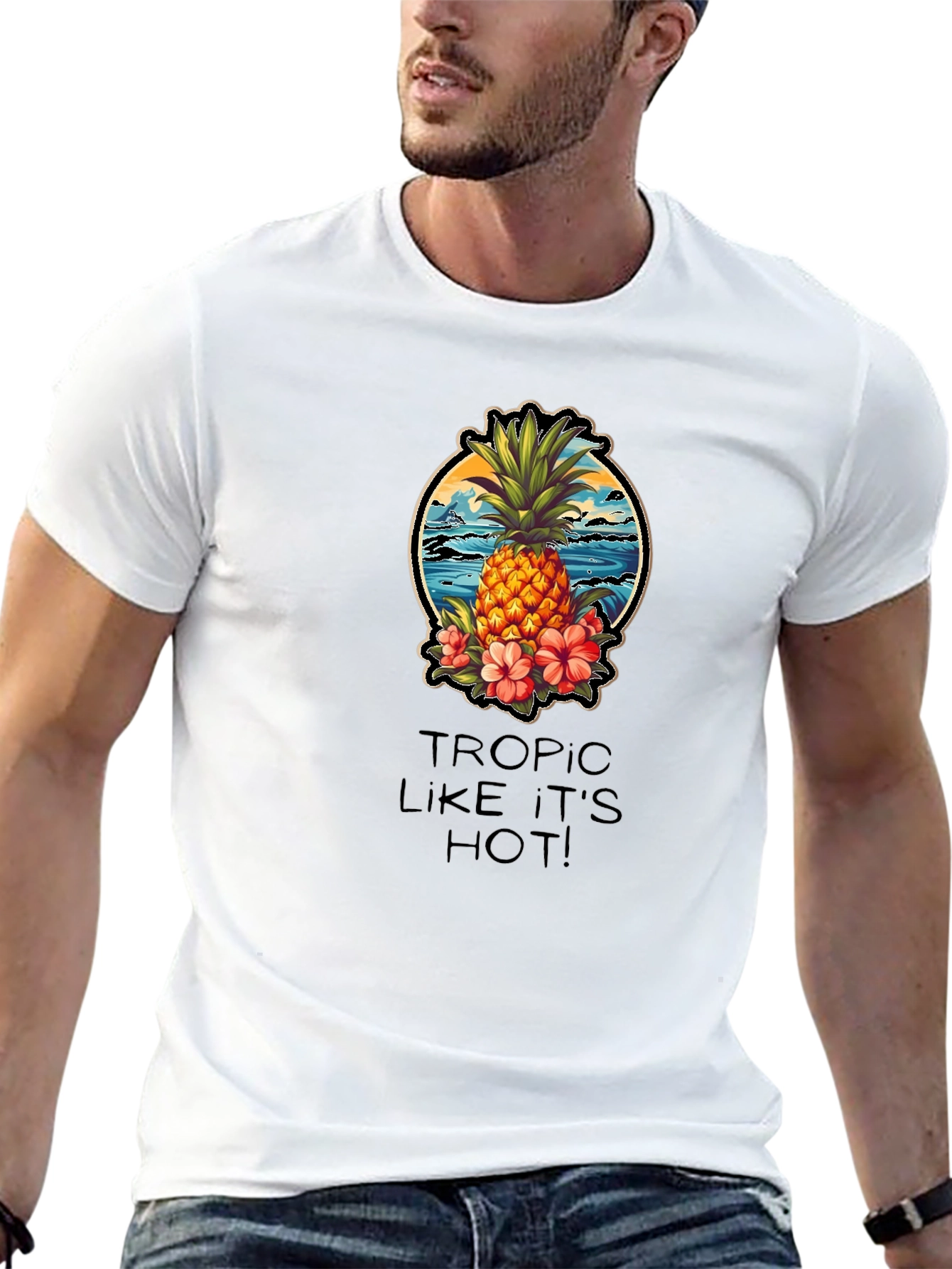 Black Tropical Pineapple Graphic Tee - Tropic Like It's Hot! view 13
