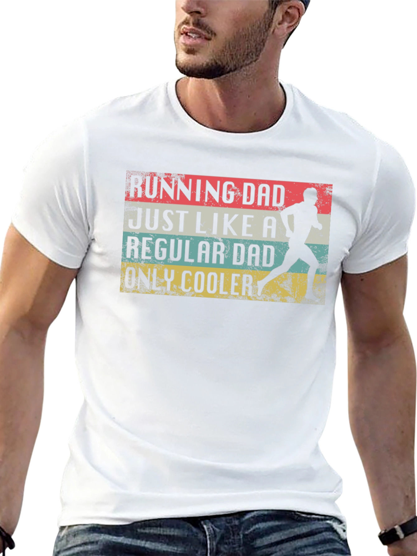 Black Running Dad T-Shirt - Regular Dad, Only Cooler view 13