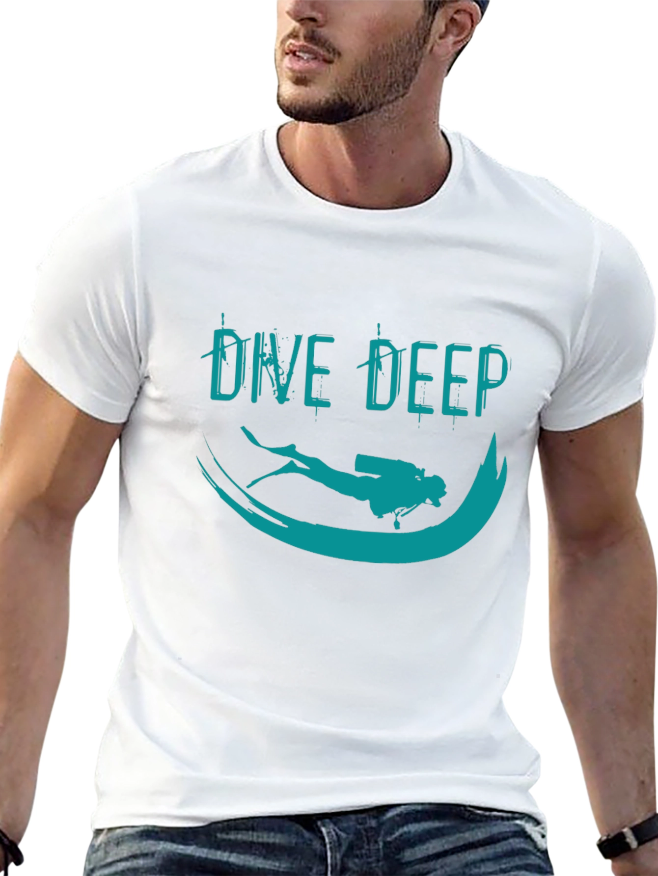 Black Dive Deep Graphic T-Shirt - Black view 13