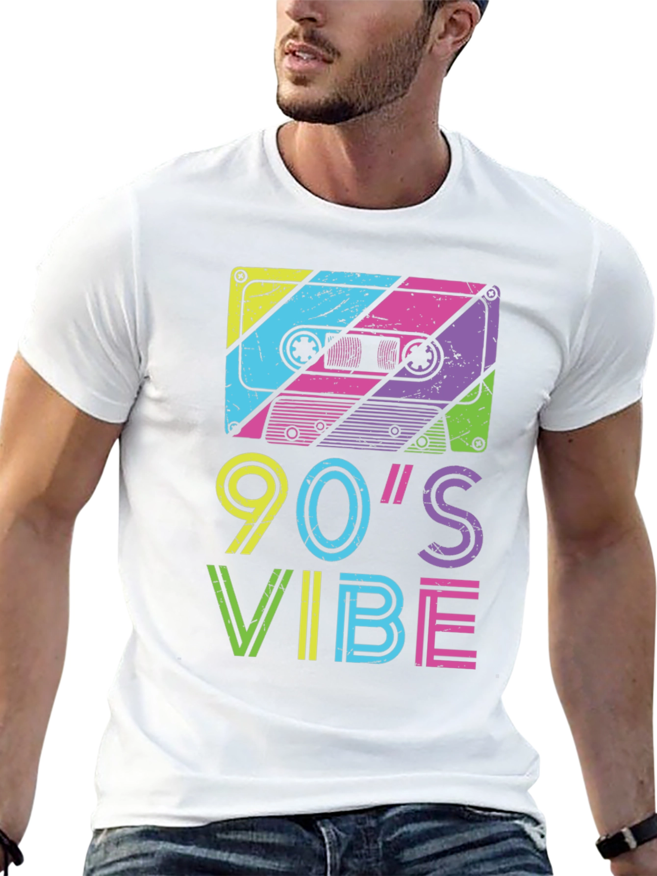 90's Vibe Graphic Tee - Retro Cassette Design - 13