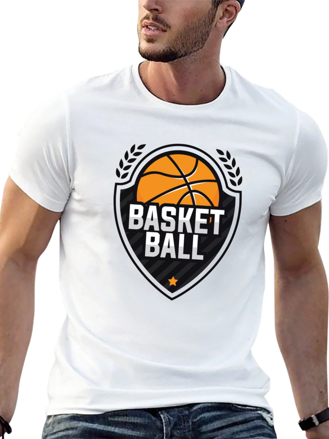 Black Basketball Graphic Tee - Stylish Black T-Shirt view 13