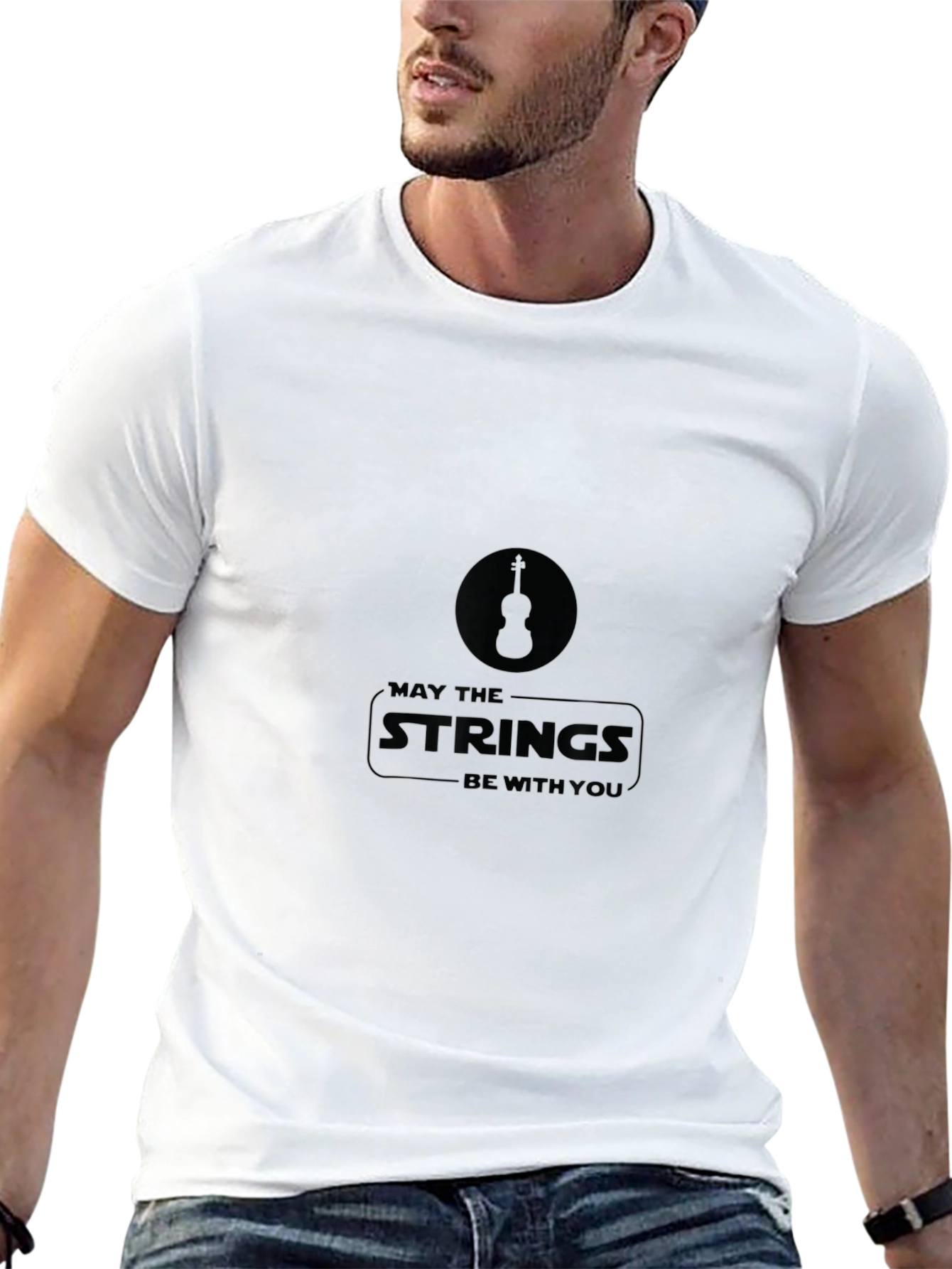 Black May The Strings Be With You Black T-Shirt view 13