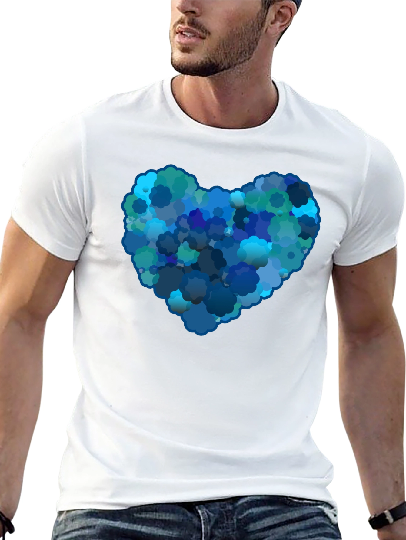 Black Cloud Heart Graphic Black T-Shirt view 13